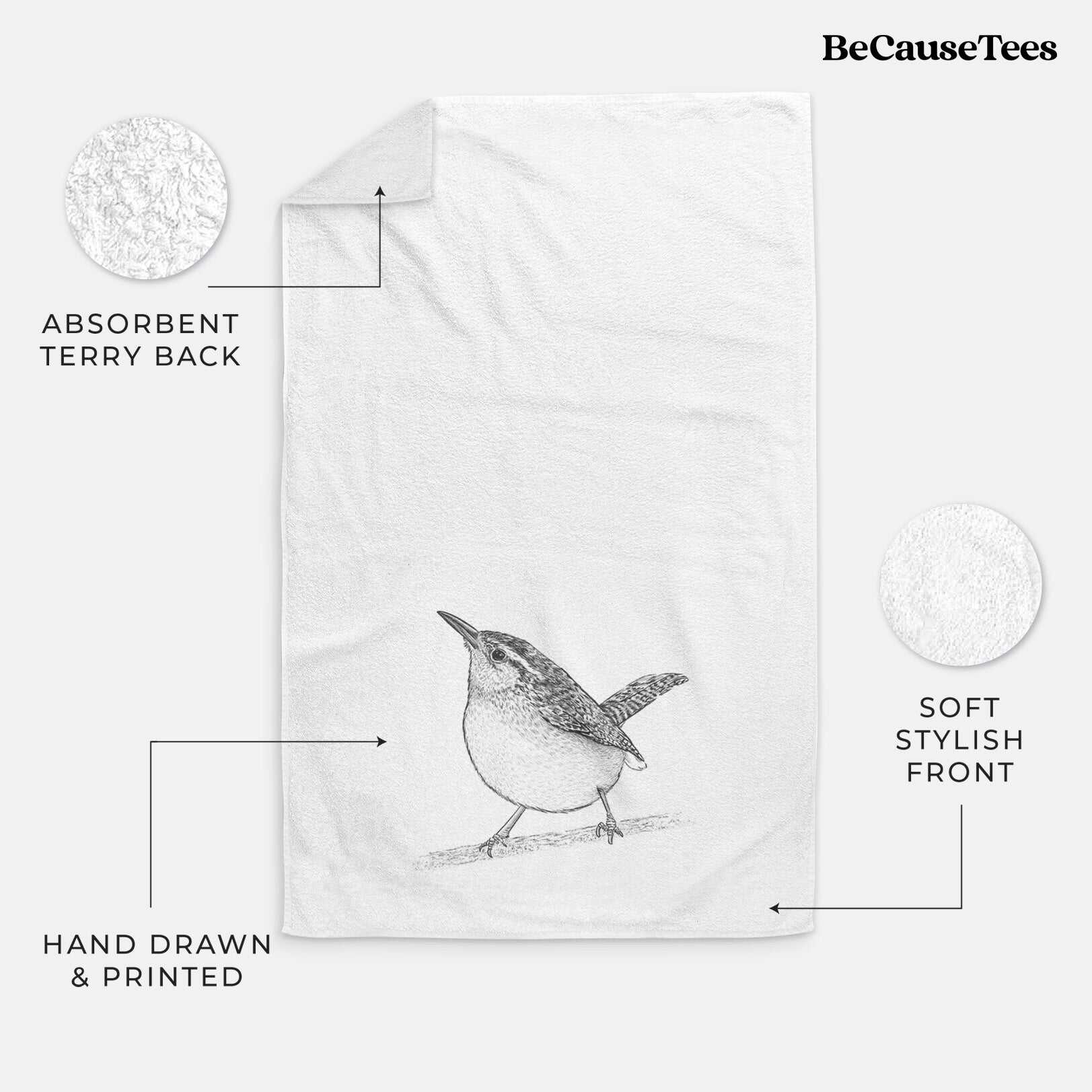 Carolina Wren - Thryothorus ludovicianus Premium Decorative Hand Towel