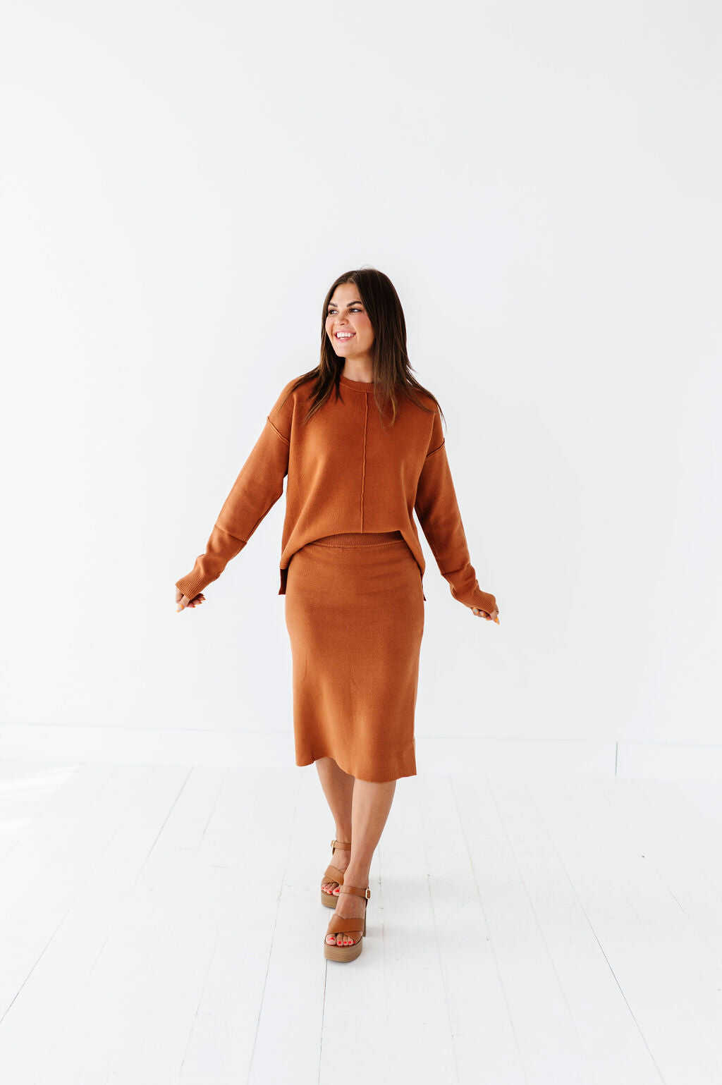 Jayden Skirt Set in Golden Brown - Size Small Left