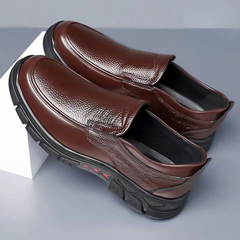 Handmade Shoes Genuine Leather Casual Shoes for Men Flat Platform Walking Shoes