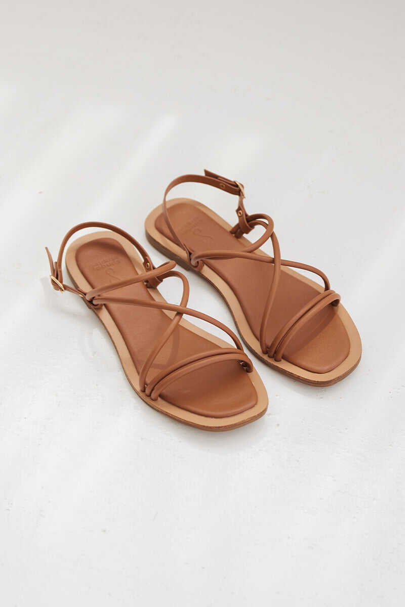 Yerin Strappy Sandals in Pecan