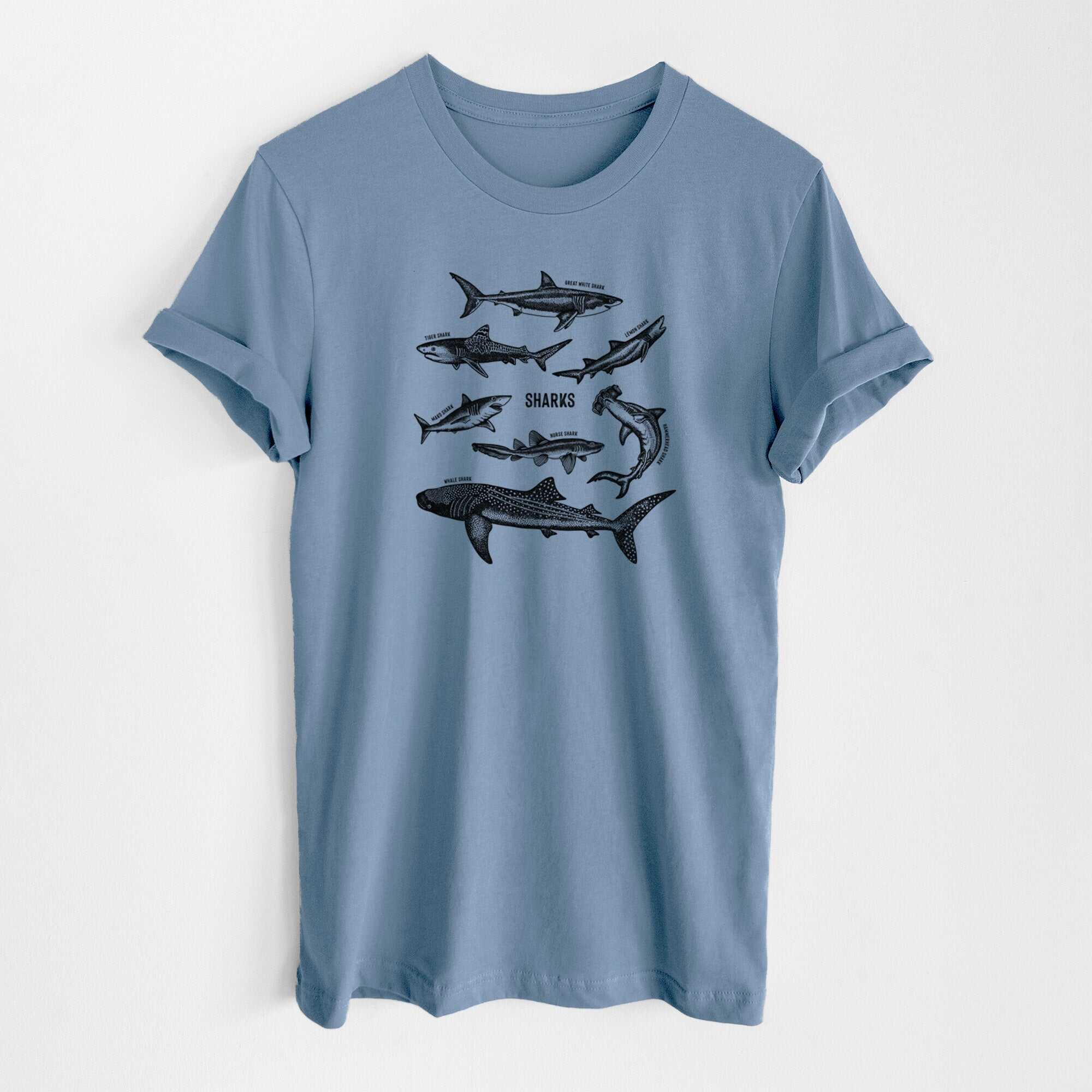 Shark Chart - Lightweight 100% Cotton Unisex Crewneck