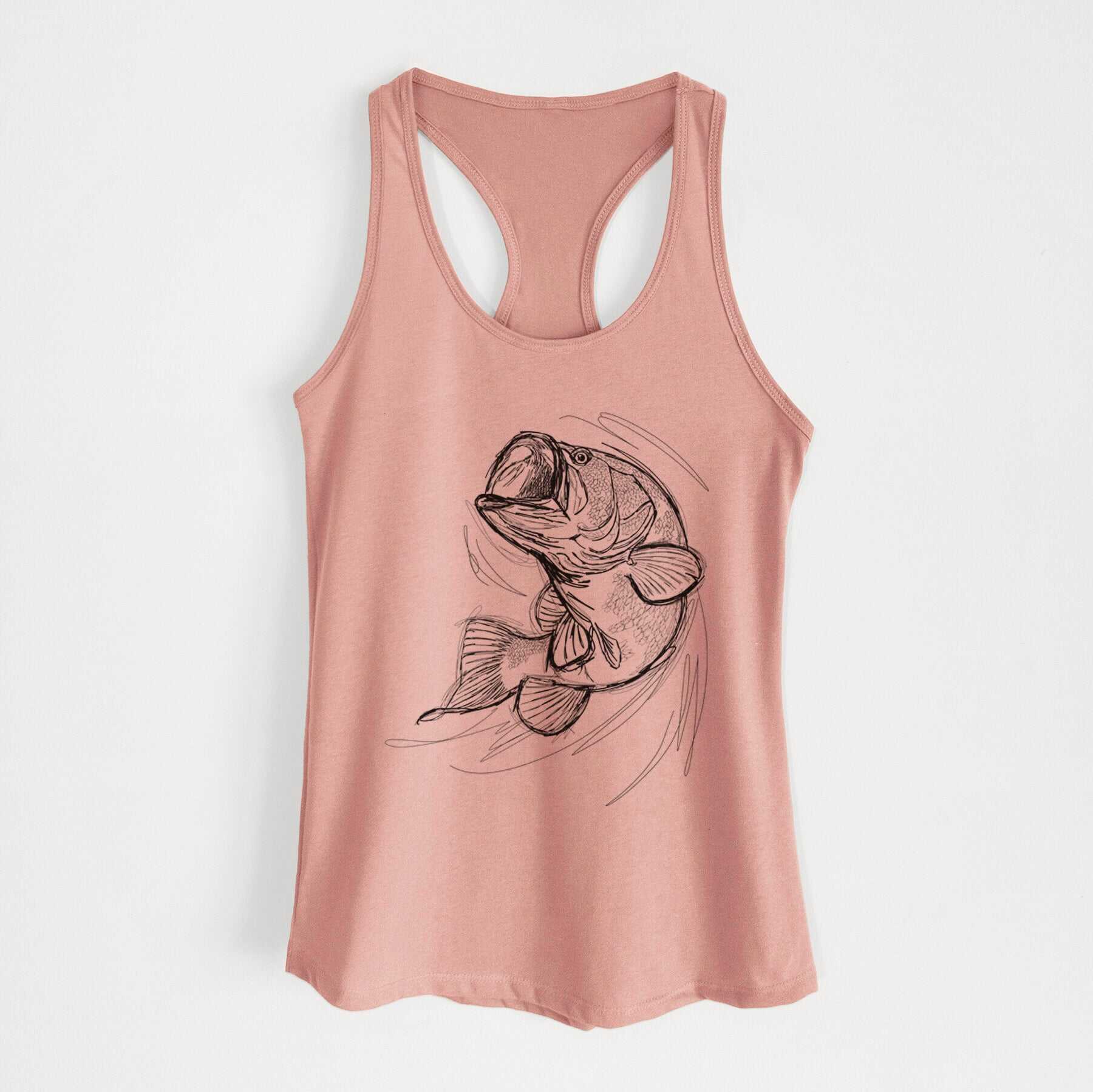 Largemouth Bass Fish - Micropterus salmoides - Women's Racerback Tanktop