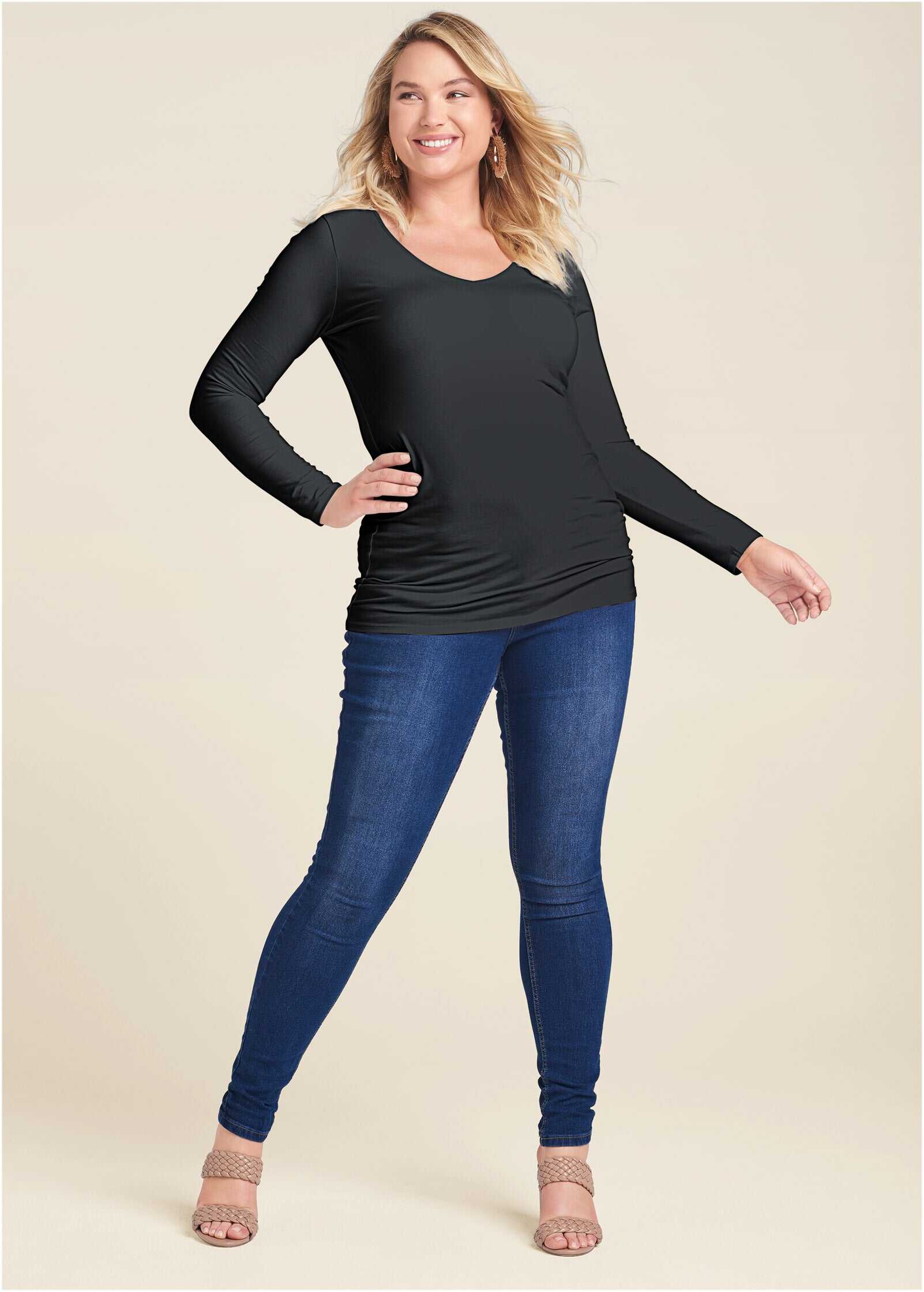 Long Sleeve Long And Lean Tee - Black