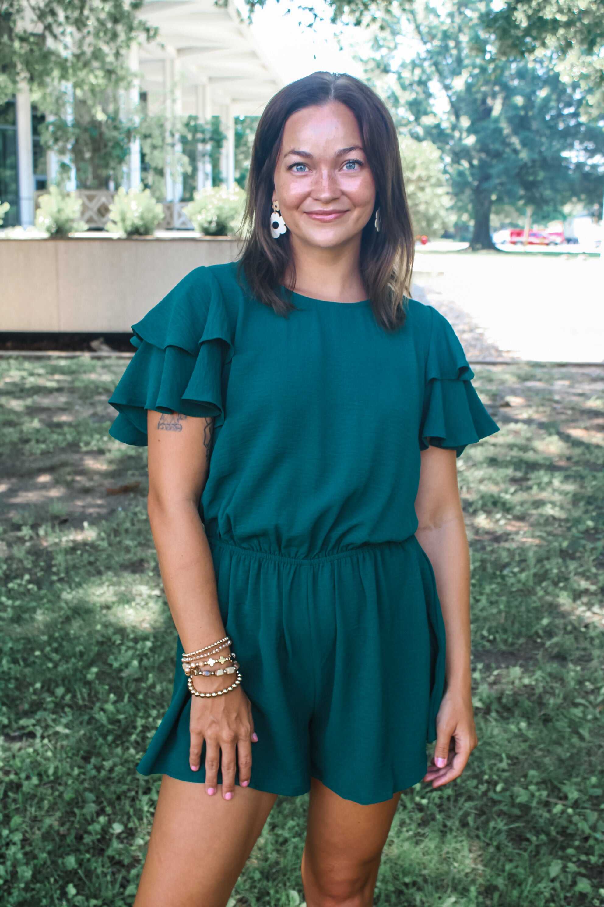 Look Your Best Romper • Emerald