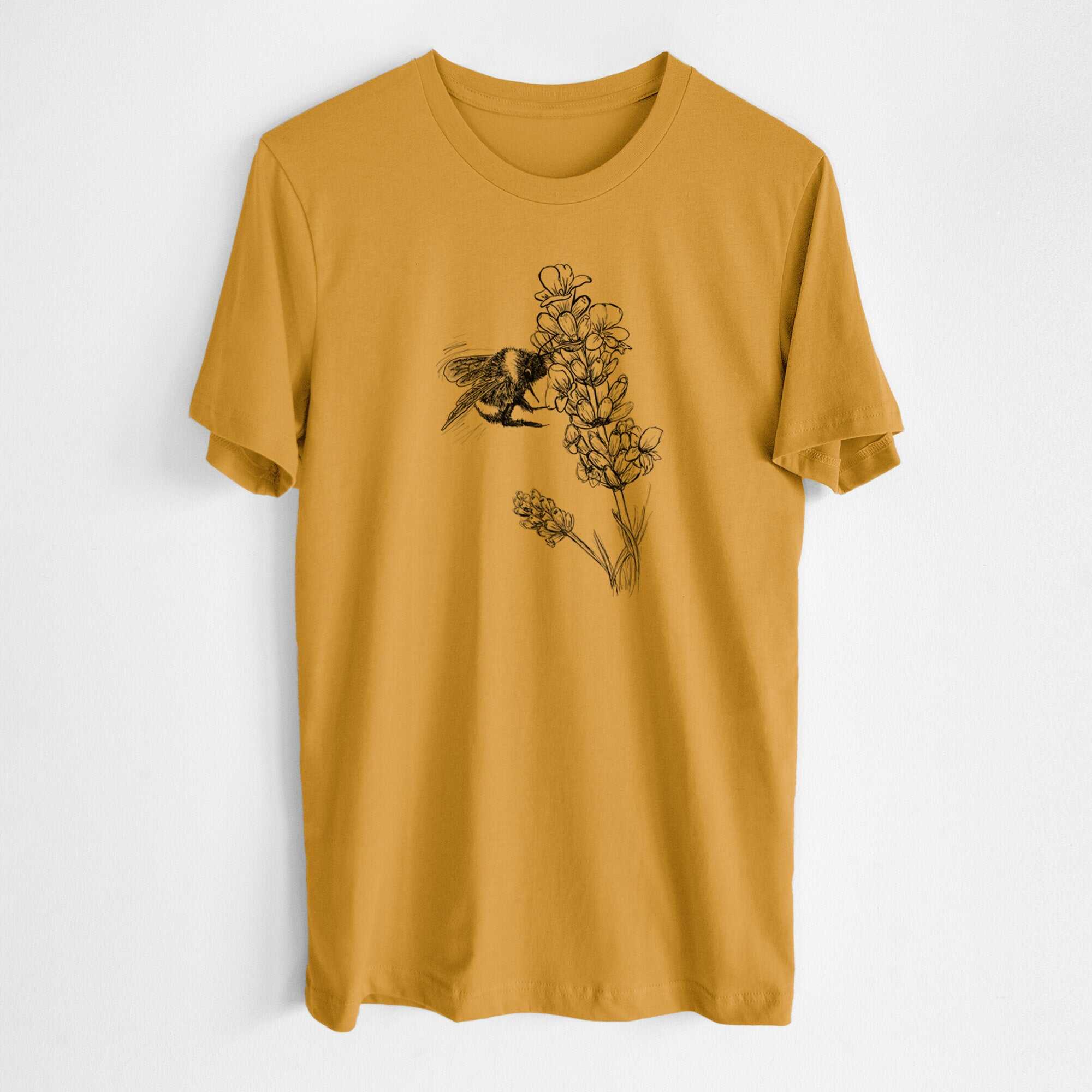 Bumblebee on English Lavender - Bombus Pensylvanicus - Lightweight 100% Cotton Unisex Crewneck