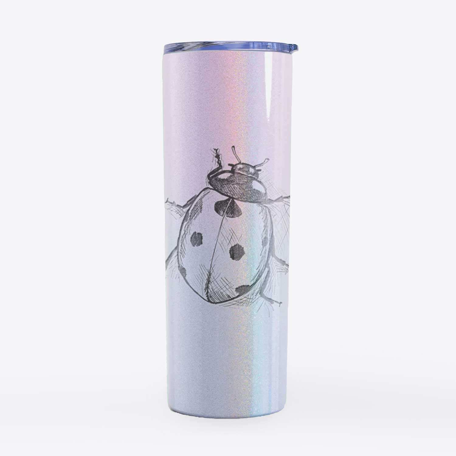 Coccinella septempunctata - Seven-spot Ladybird Ladybug - 20oz Skinny Tumbler