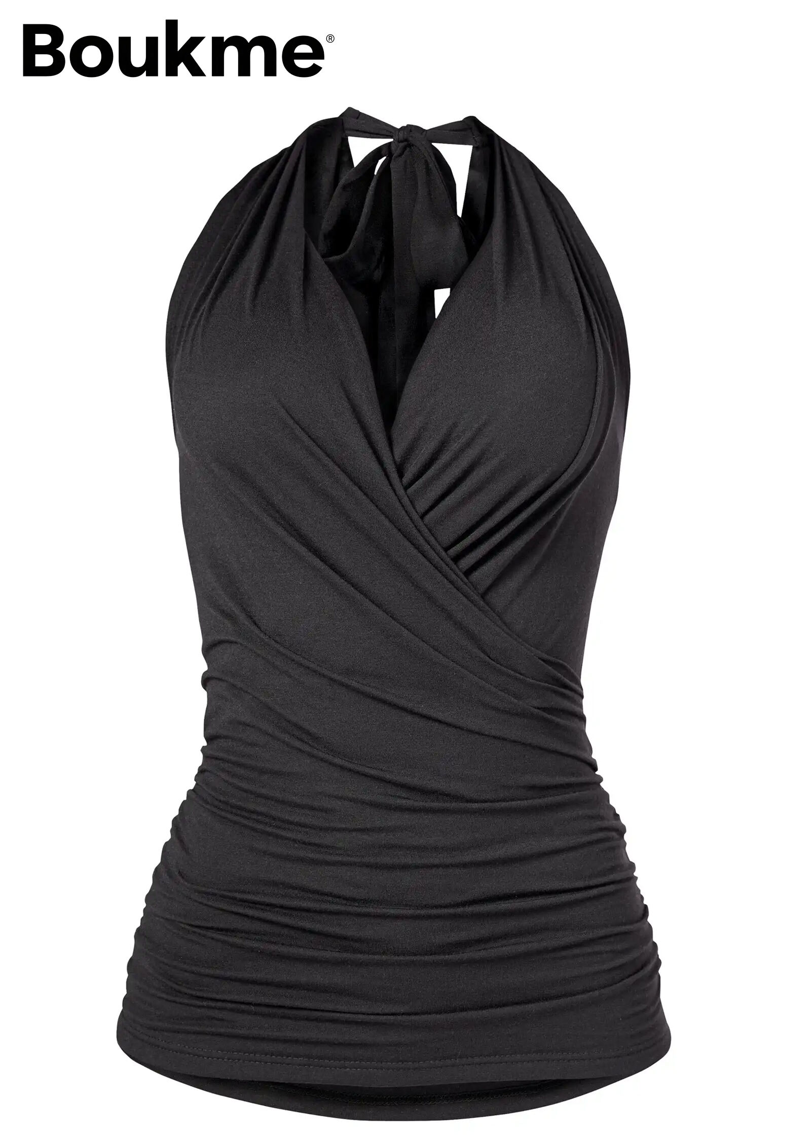 Wrap Halter Top - Black