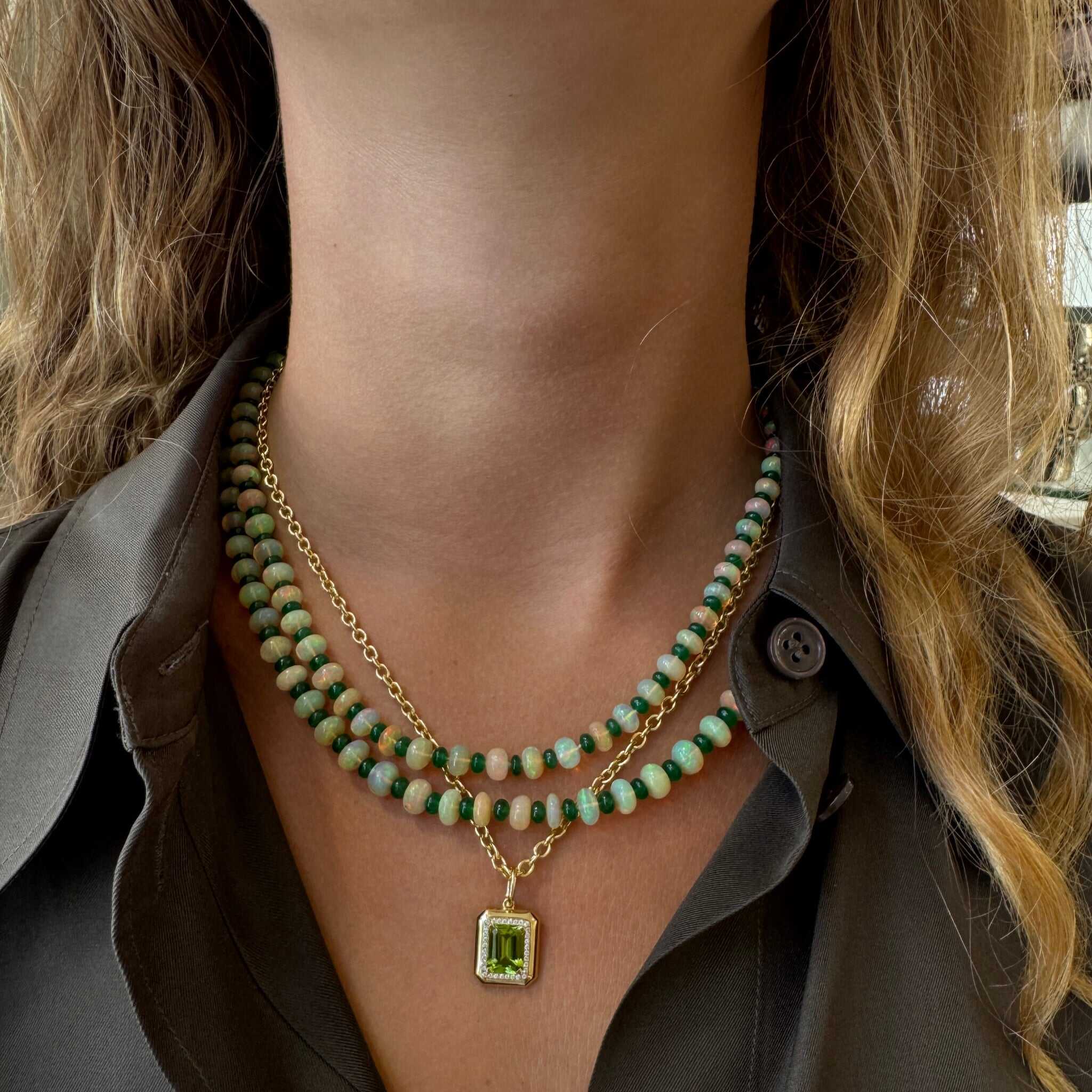 Goshwara Opal & Emerald Beaded 18K Gold Necklace