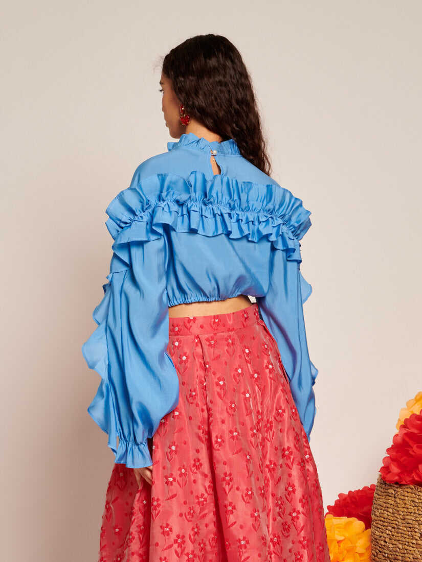 Musica Ruffled Cropped Top