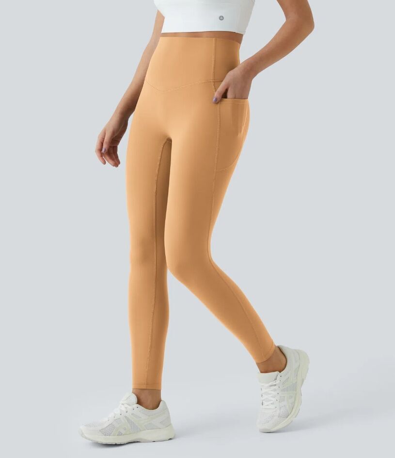 High Waisted Tummy Control Side Pocket Shaping Training  Leggings