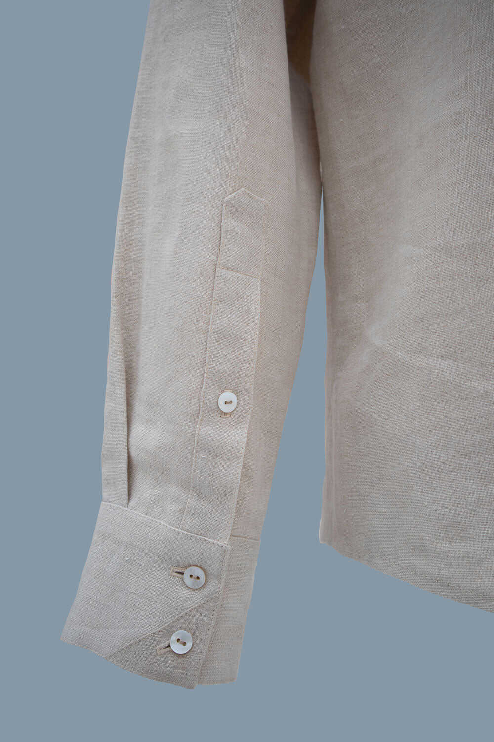 Linen shirt with pocket - Sand Beige