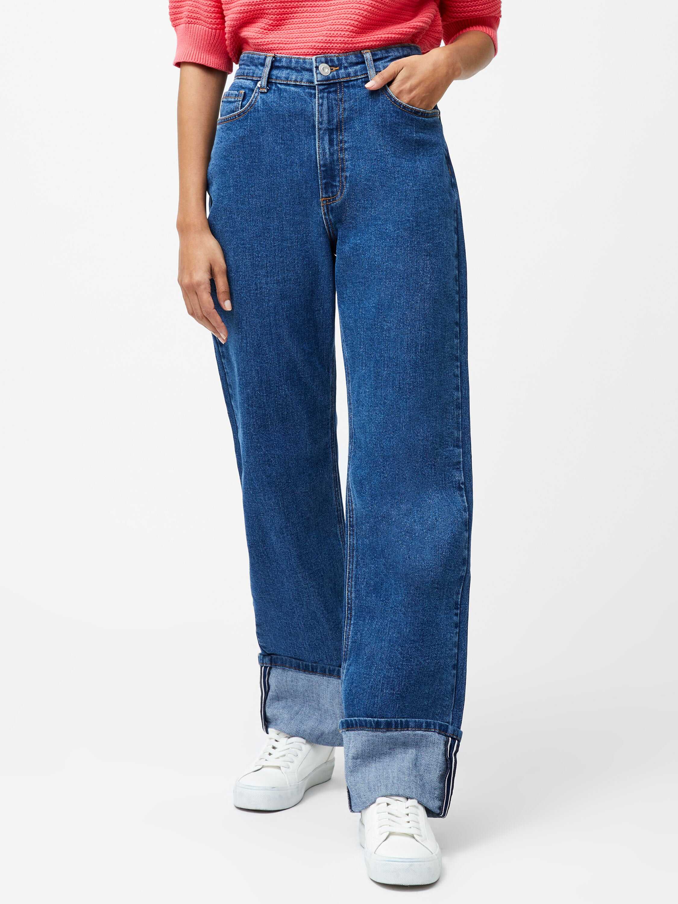 Elliot Denim Straight Leg Turn Up Jeans