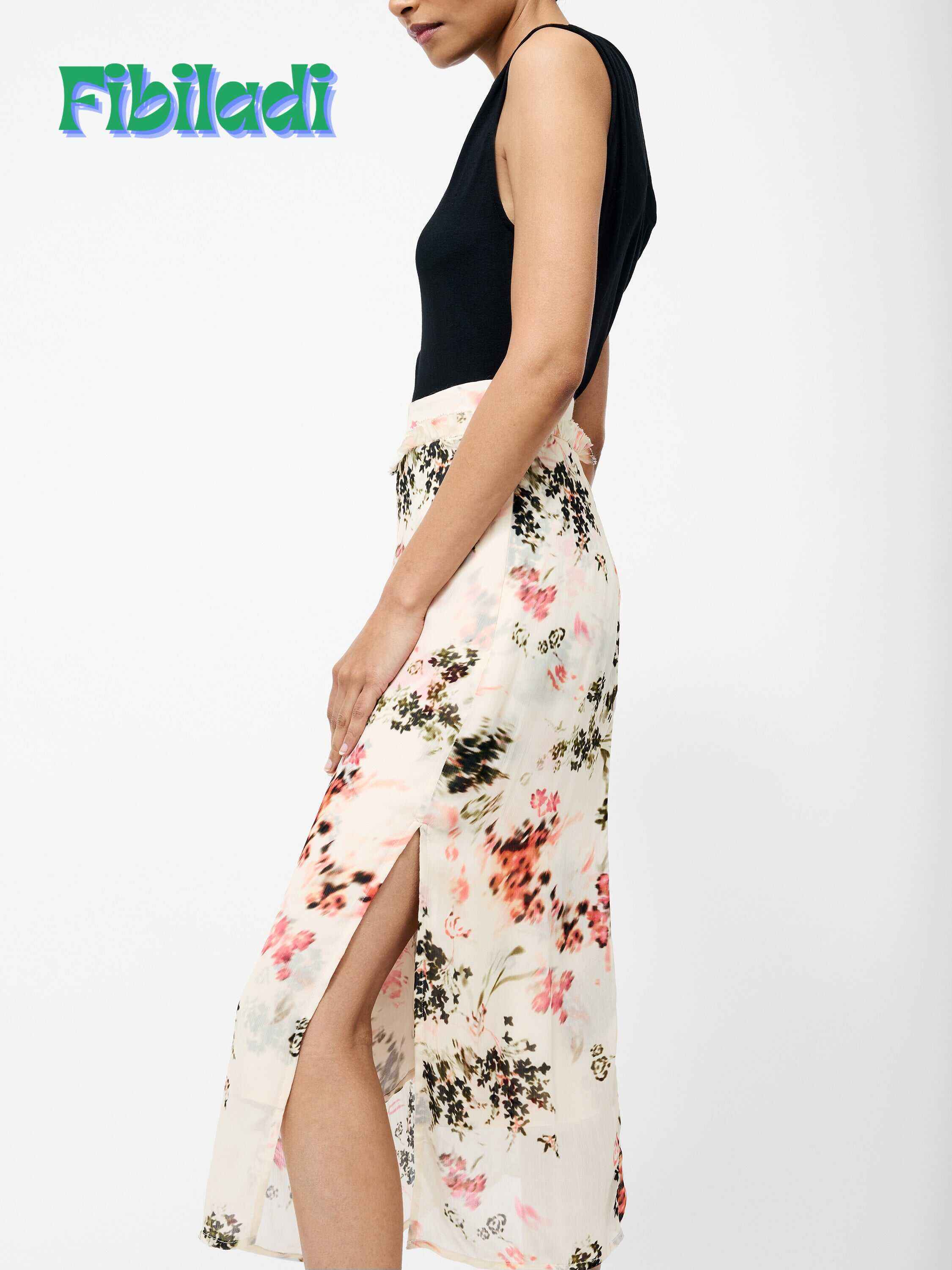 Candice Satin Georgette Overlay Midi Skirt