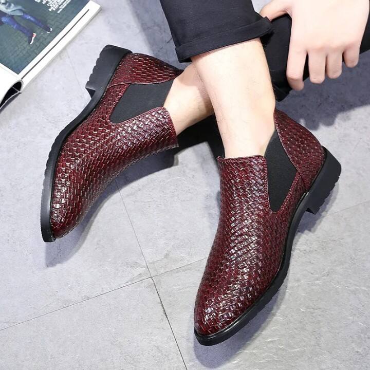 Men's Wide-Toe Comfortable Lightweight Breathable Crocodile Pattern Leather Shoes