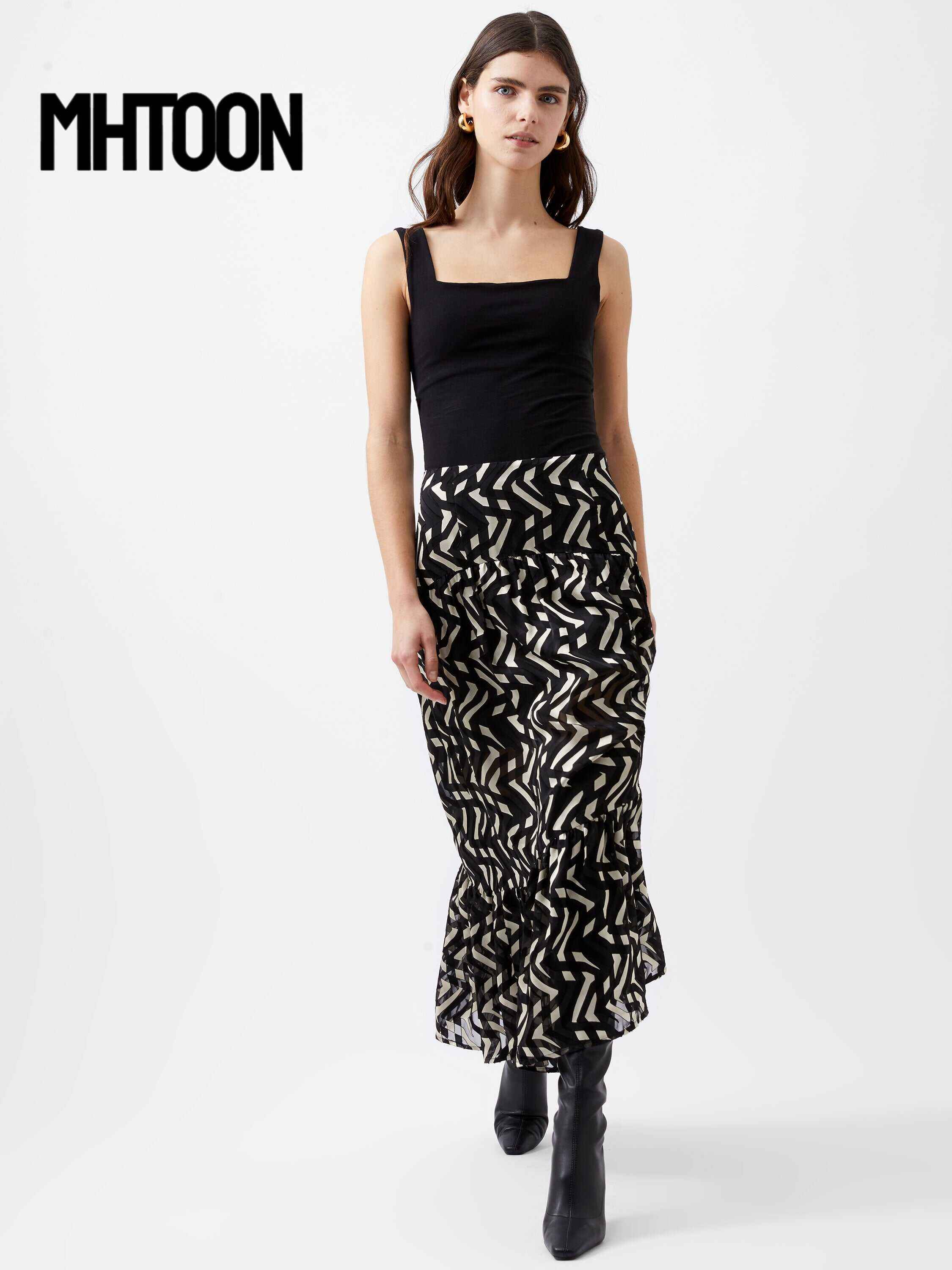 Diandra Satin Devore Skirt