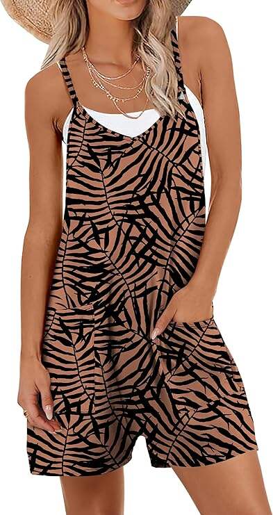 Loose Fit Sleeveless Romper Featuring Soft Stretch And Light Feel