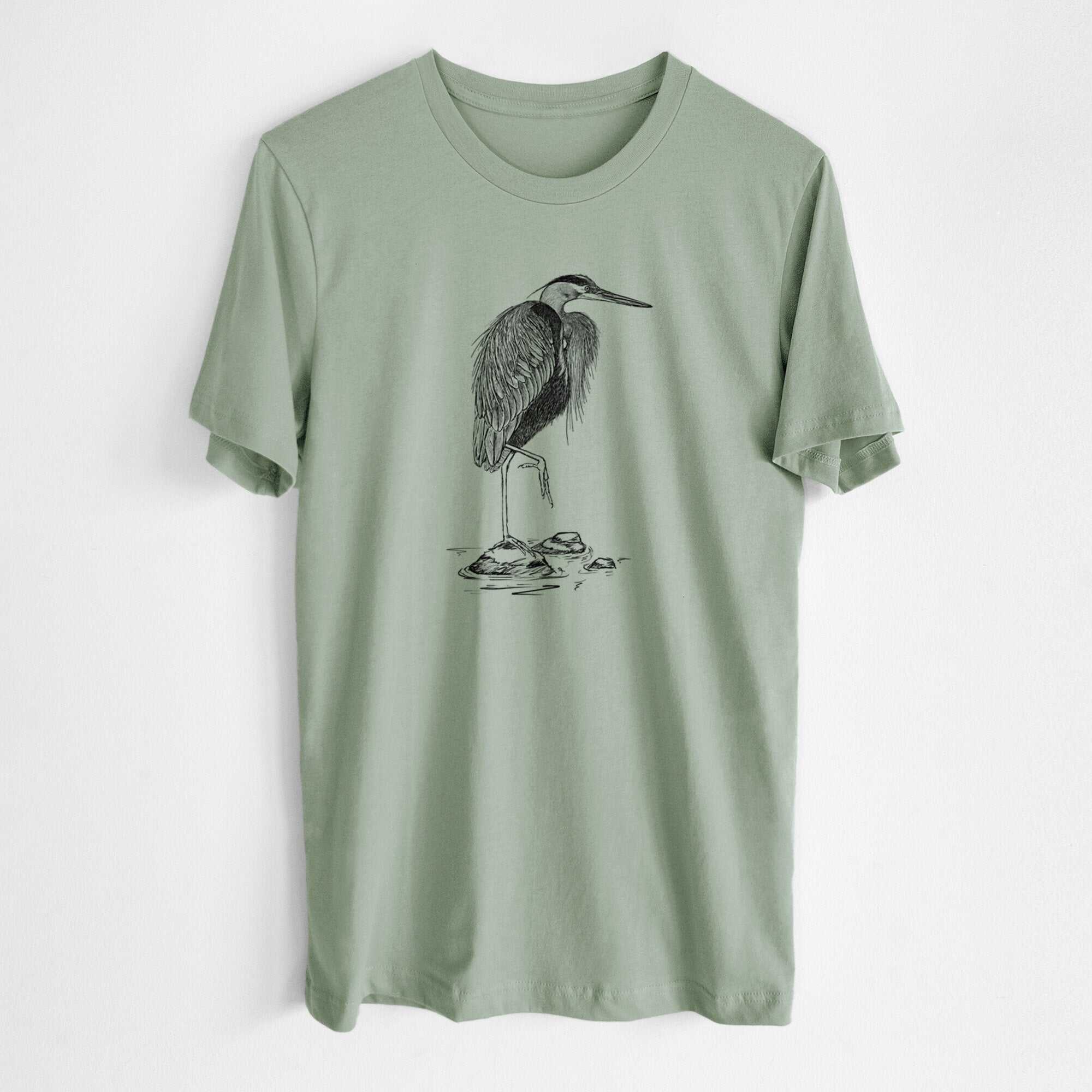 Ardea herodias - Great Blue Heron - Lightweight 100% Cotton Unisex Crewneck