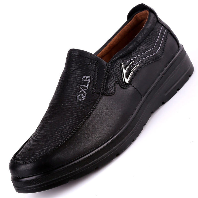 Men's Genuine Leather Breathable Lightweight  Slip-On Orthopedic Walking Shoes