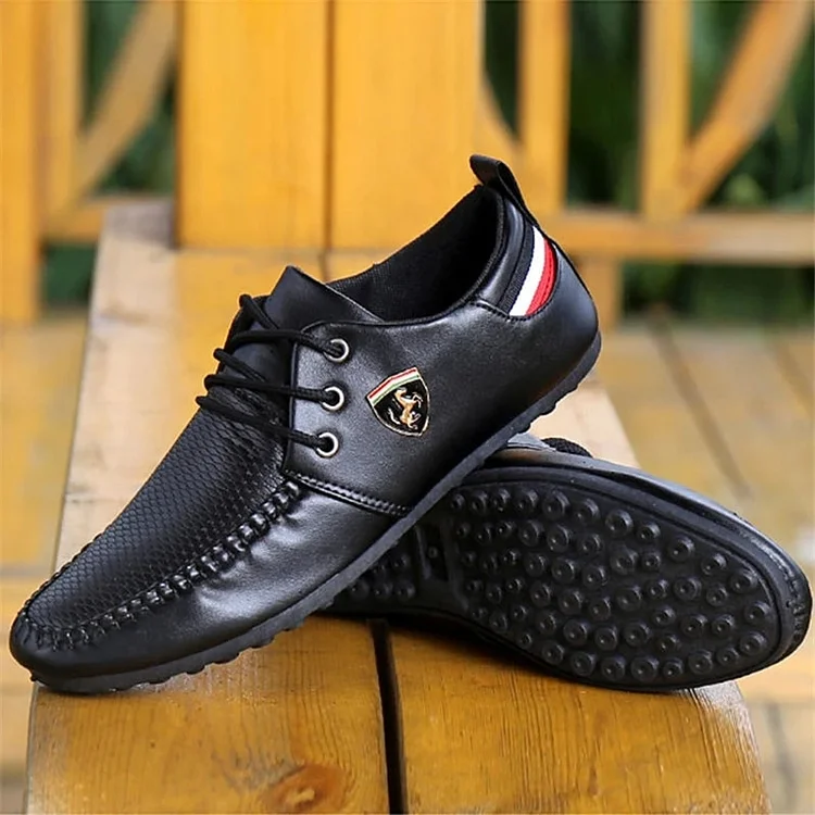 Men's Comfortable Waterproof Anti-Slip Italian Genuine Leather Driving Shoes