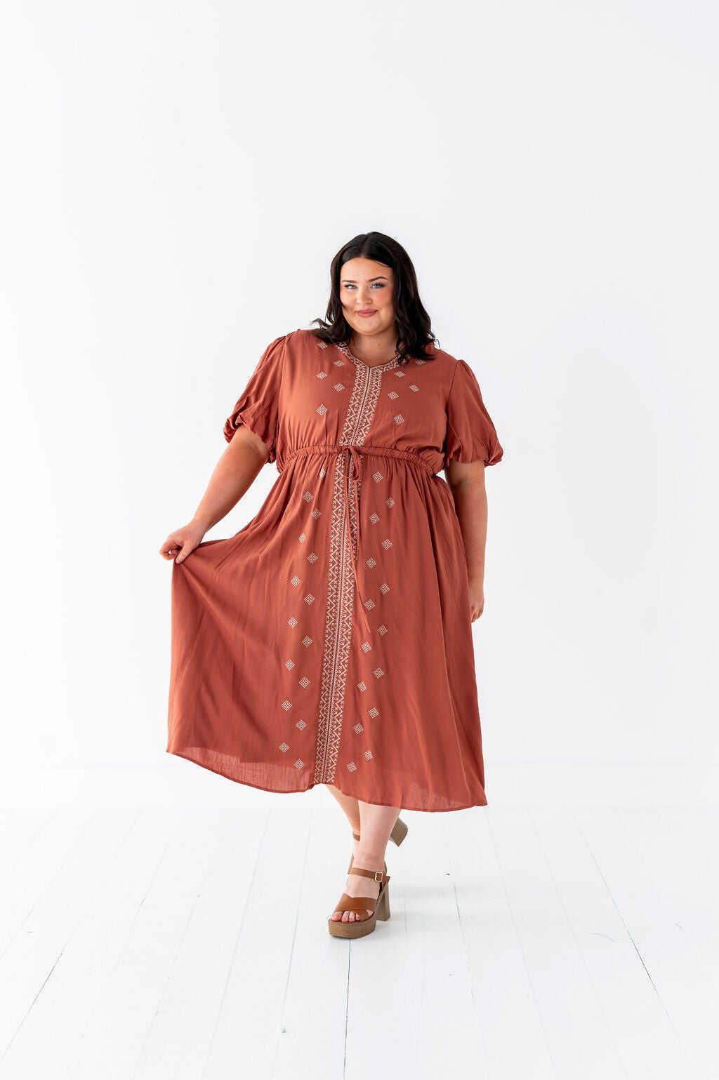 Colleen Embroidered Dress - Size 1X, 2X, & 3X Left