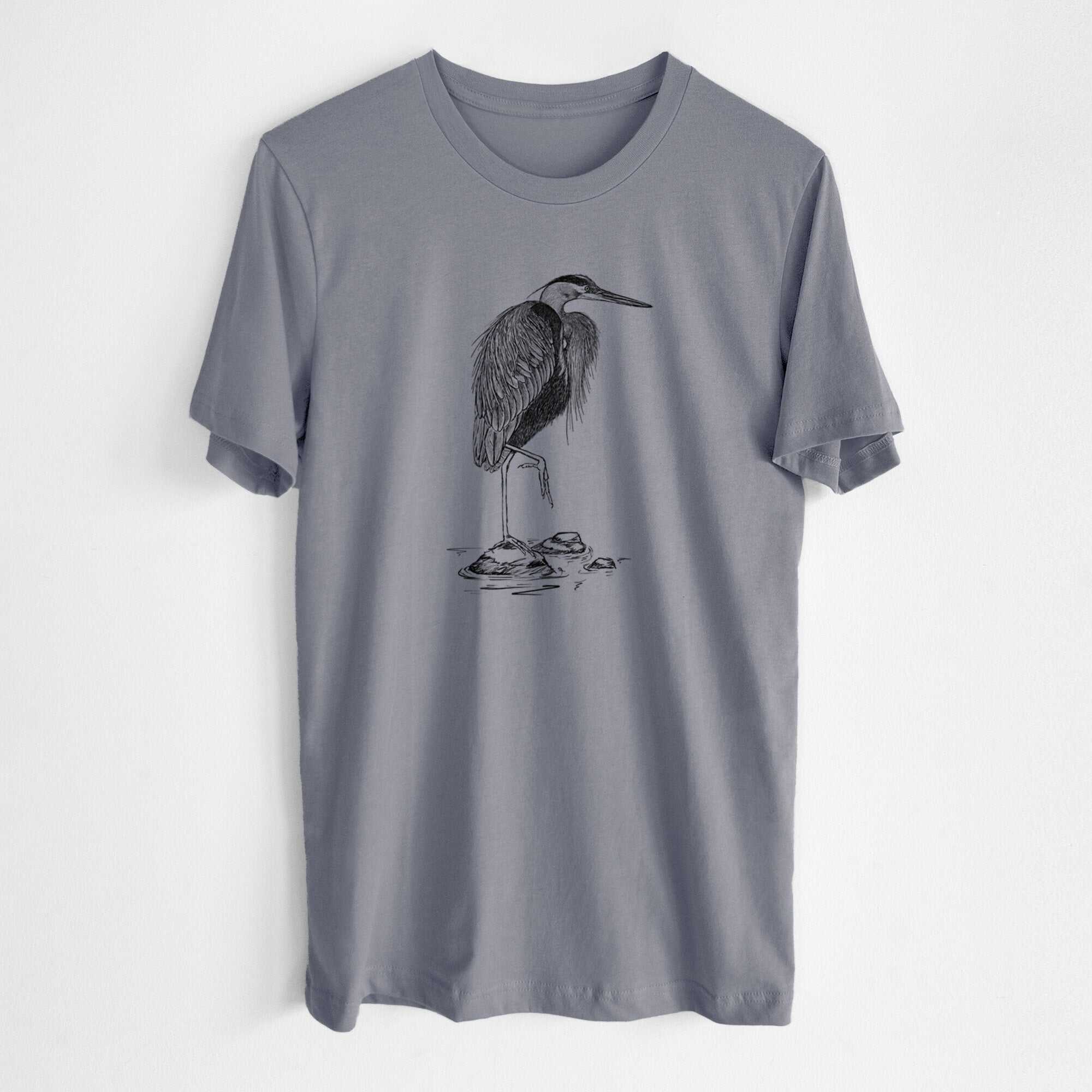 Ardea herodias - Great Blue Heron - Lightweight 100% Cotton Unisex Crewneck