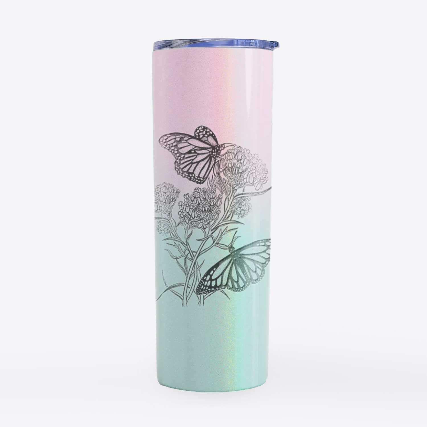 Narrowleaf Milkweed with Monarchs - 20oz Skinny Tumbler