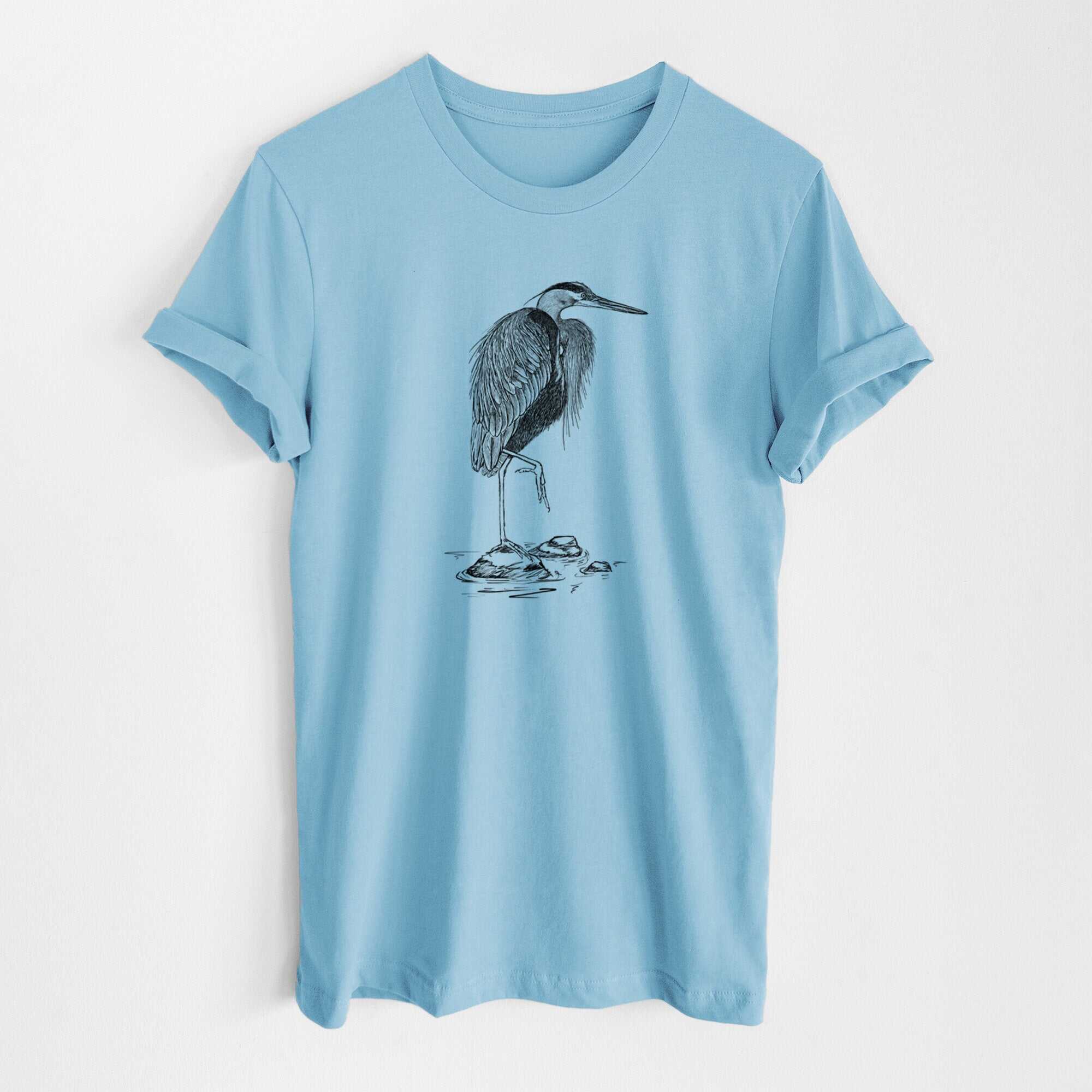 Ardea herodias - Great Blue Heron - Lightweight 100% Cotton Unisex Crewneck