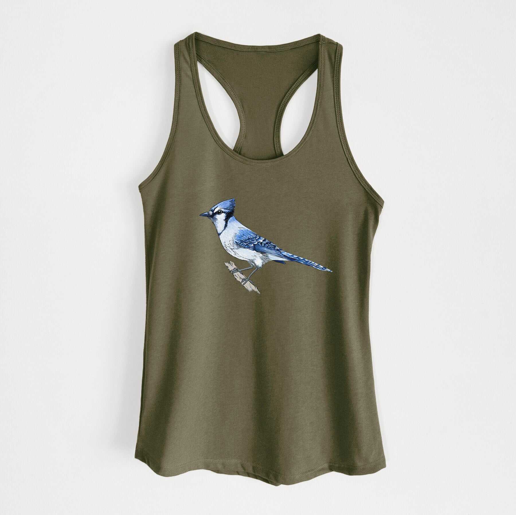 Vibrant Blue Jay - Cyanocitta cristata - Women's Racerback Tanktop