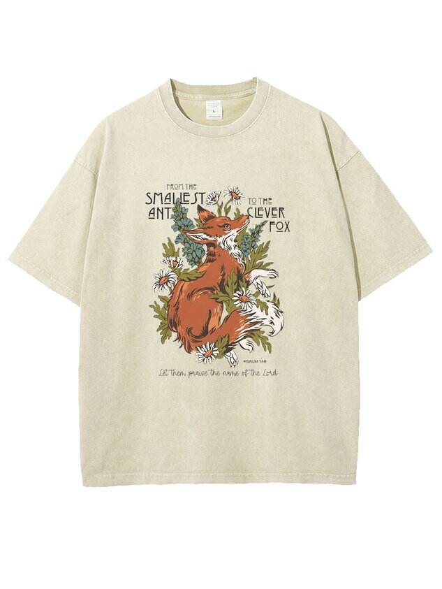 🦊Fox Animal Print Crew Neck T-Shirt