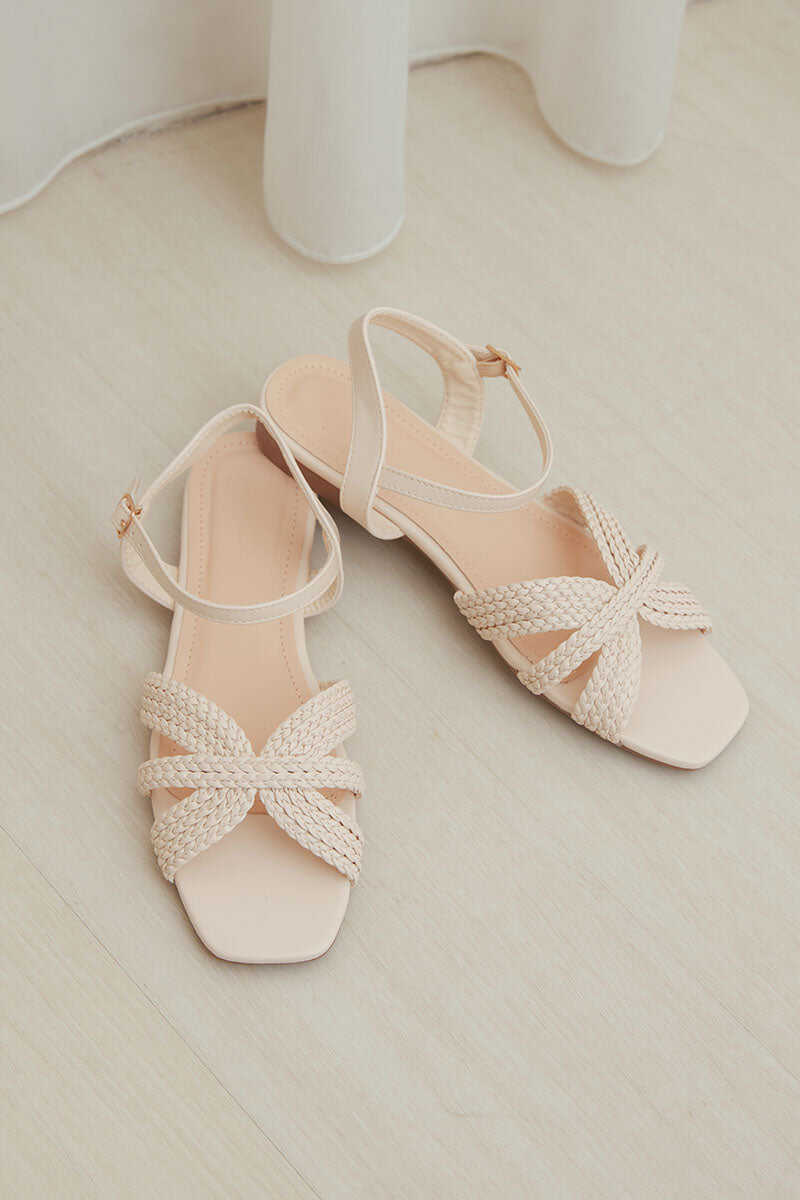 Liberty Hand-woven Sandals in Cream
