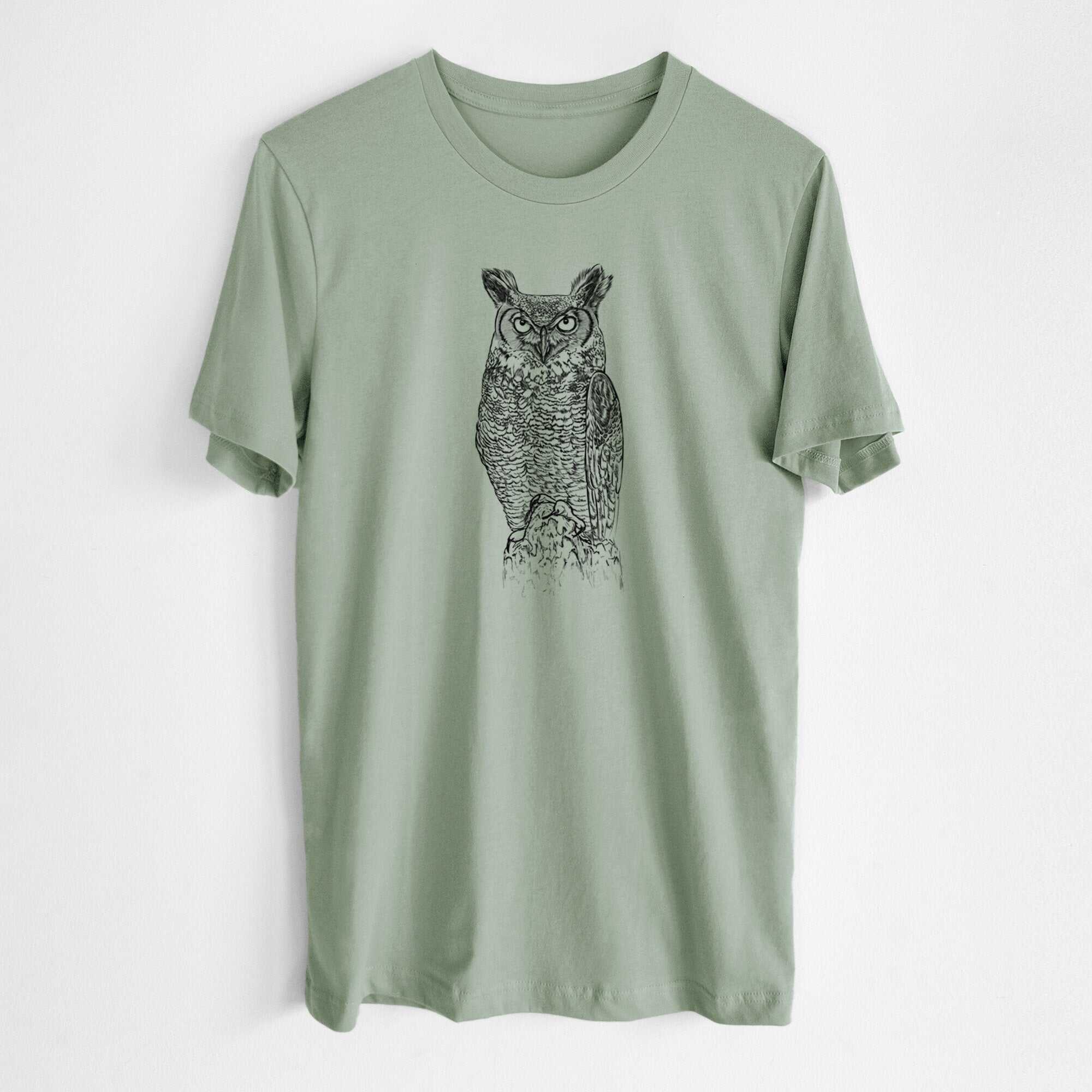 Bubo virginianus - Great Horned Owl - Lightweight 100% Cotton Unisex Crewneck