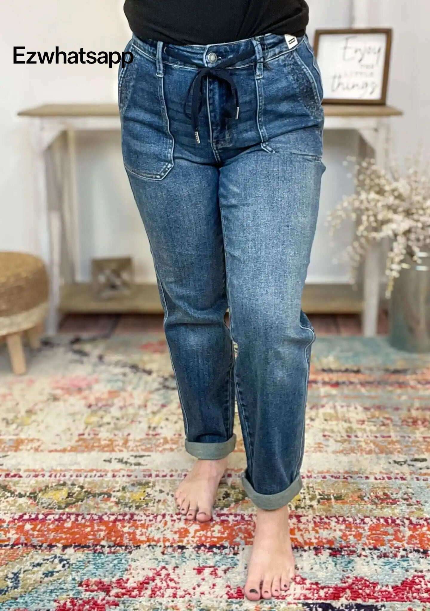 Judy Blue Relaxed Tatum Drawstring Cuffed Jogger Jeans