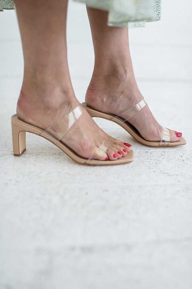 Yanti Square Toed Heel in Clear