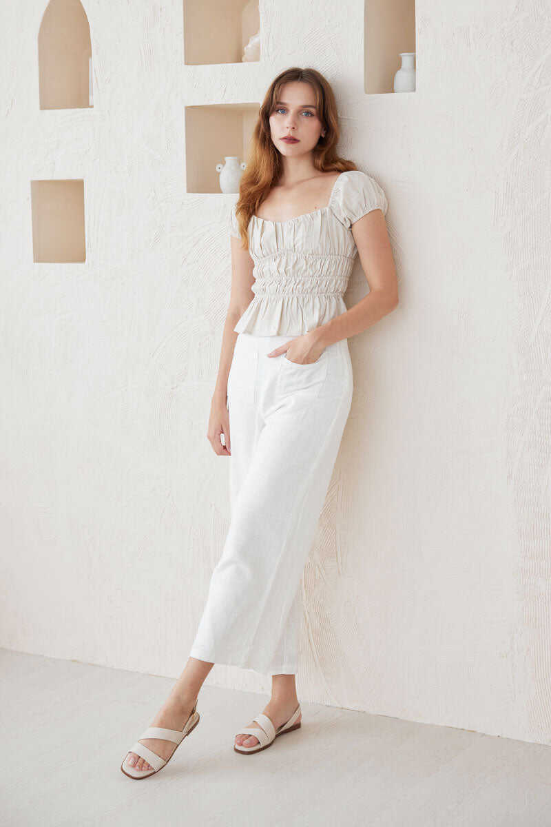 Charleey Irregular Strap Cloud Sandals in Waterproof Linen