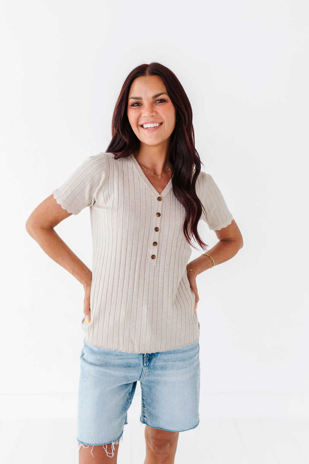Taryn Ribbed Top - Size Small & Large Left