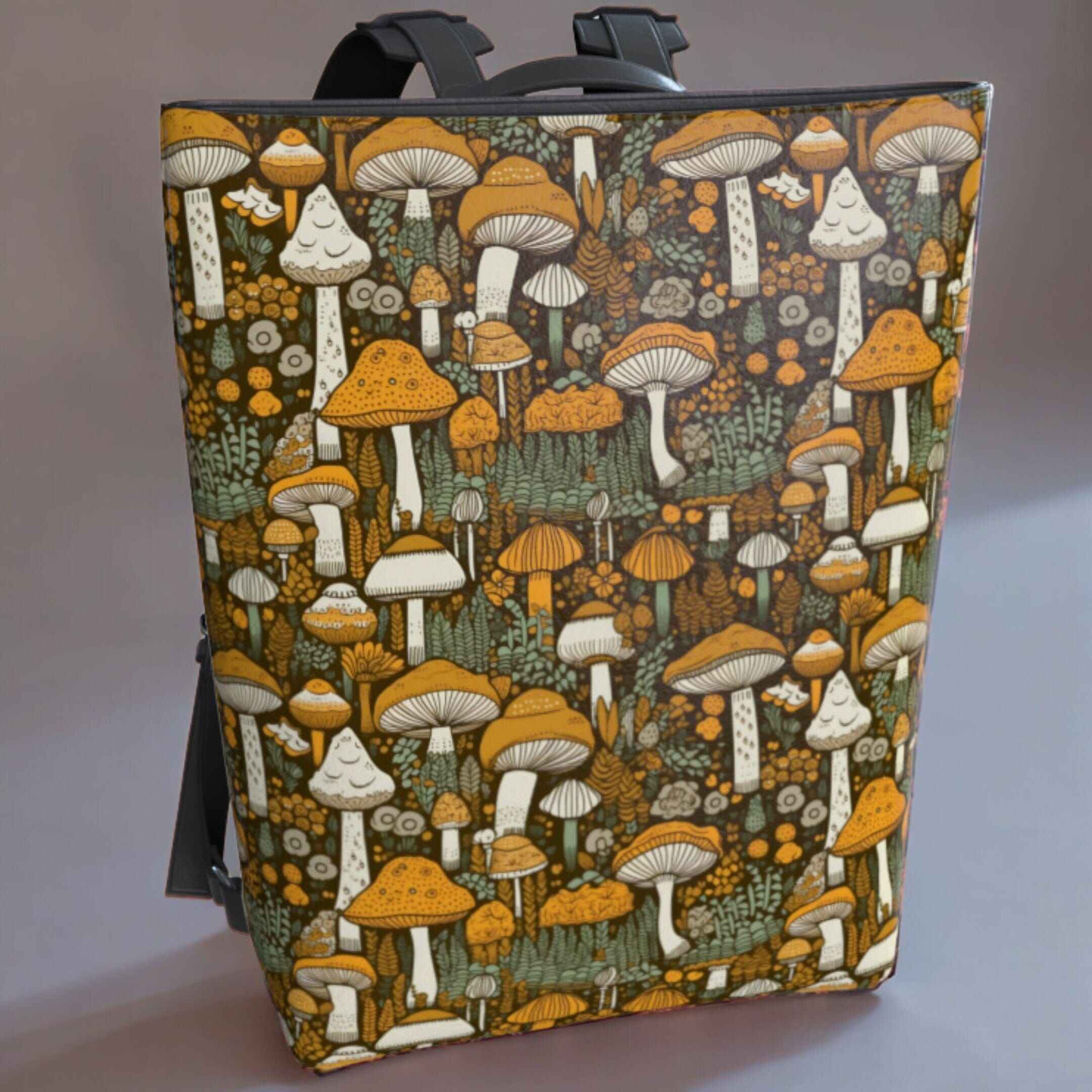 Vegan Leather Backpack, Mushroom Meadow