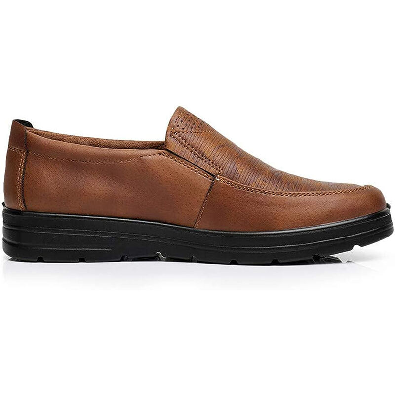 Men's Genuine Leather Breathable Lightweight  Slip-On Orthopedic Walking Shoes