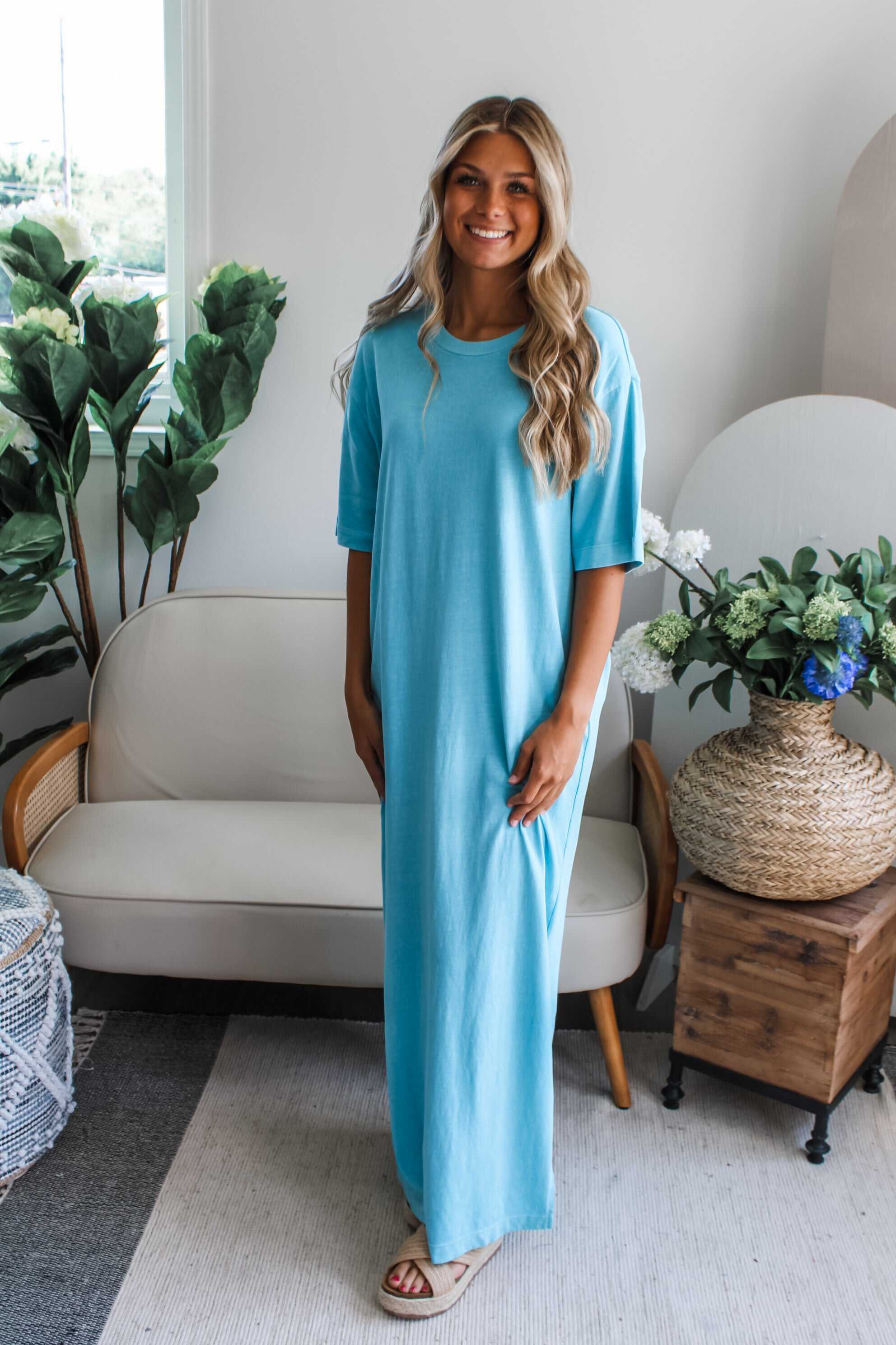 After Sunset T-shirt Dress • Sky Blue