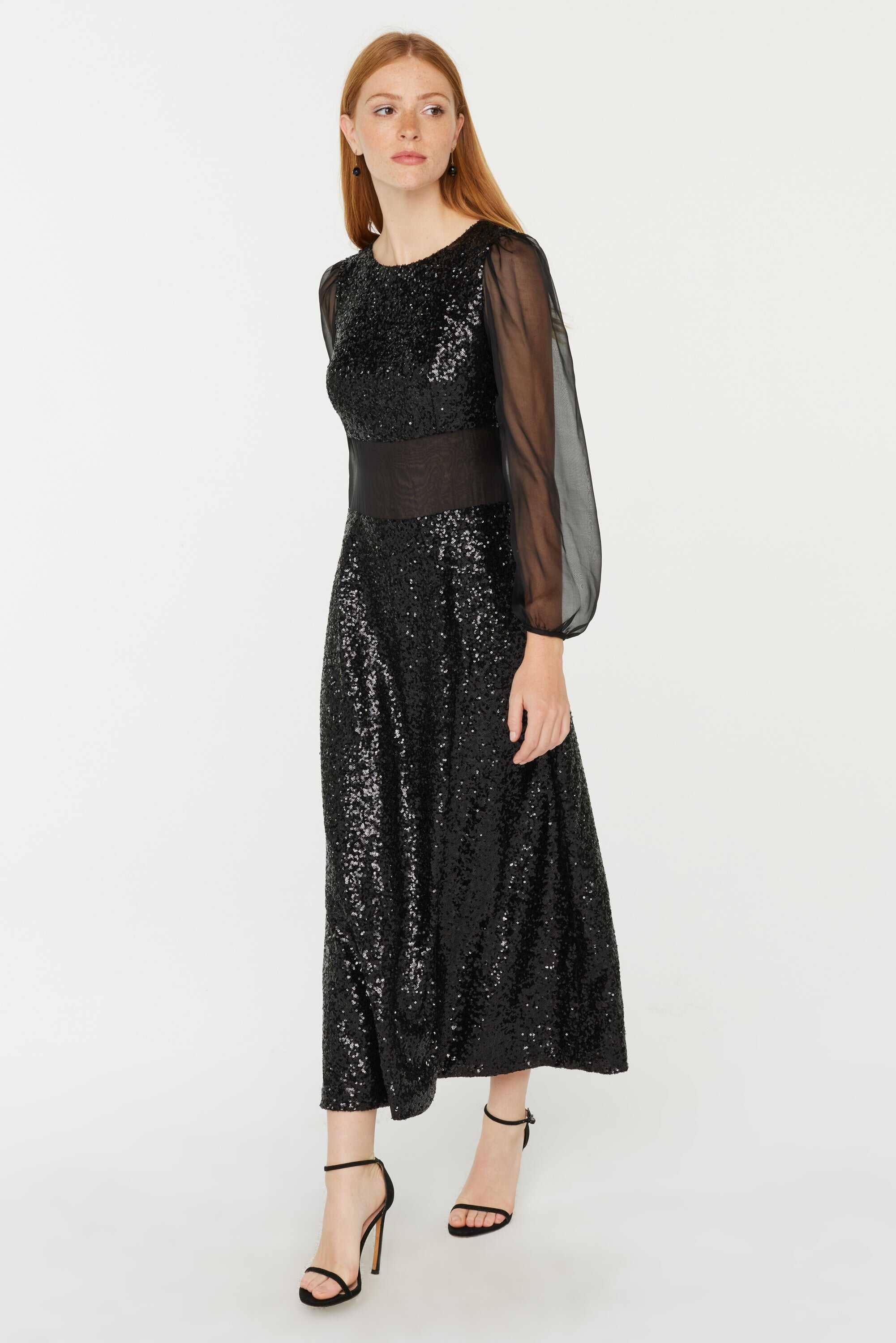 Bianca Sequin & Chiffon Dress