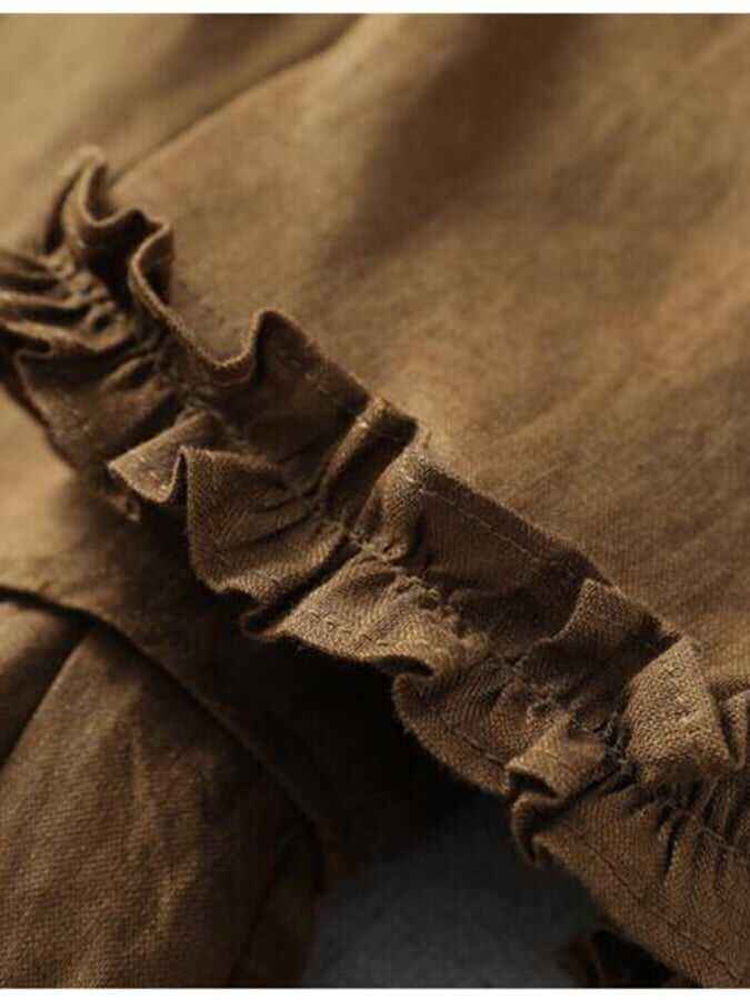 V-Neck Dress With Wooden Ears