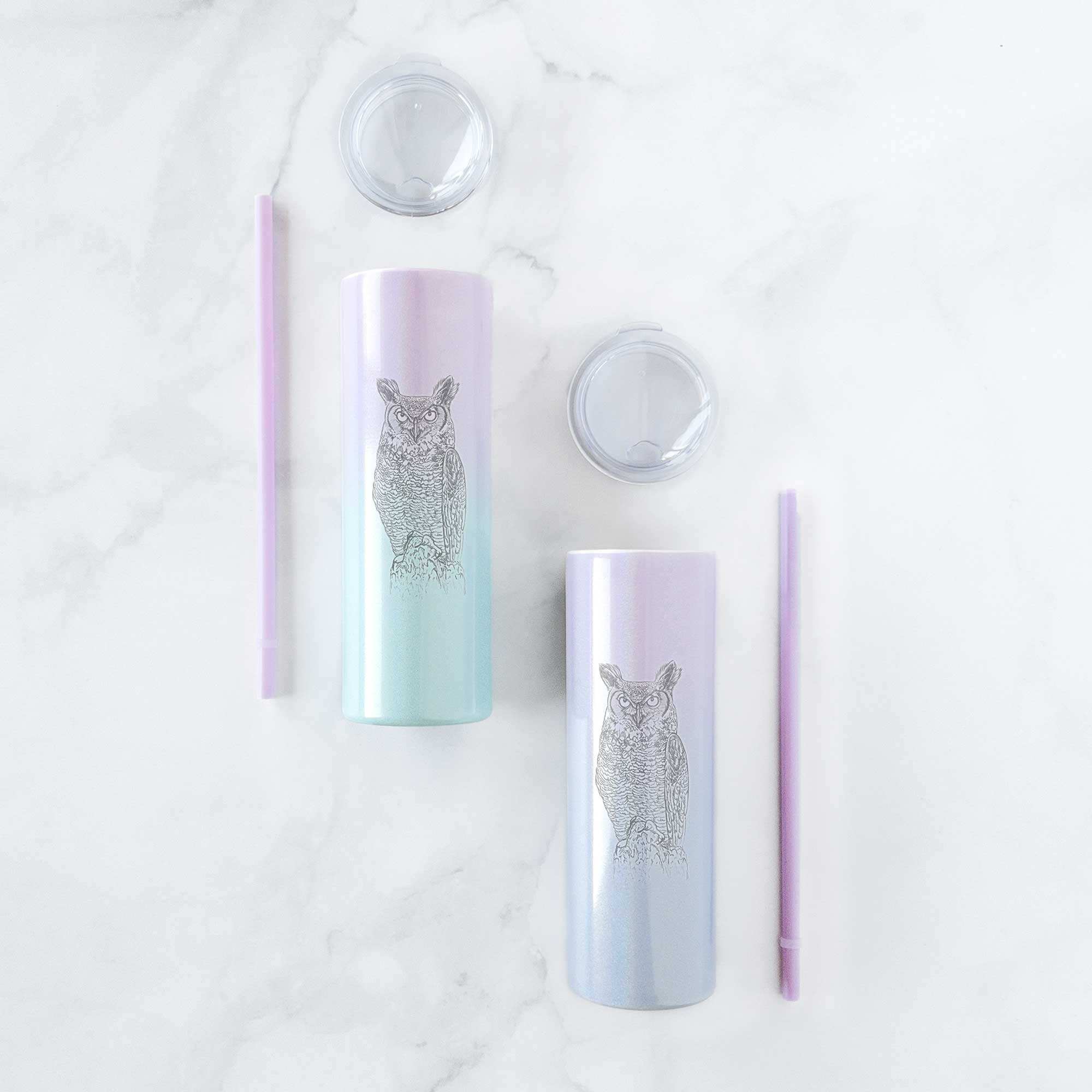Bubo virginianus - Great Horned Owl - 20oz Skinny Tumbler