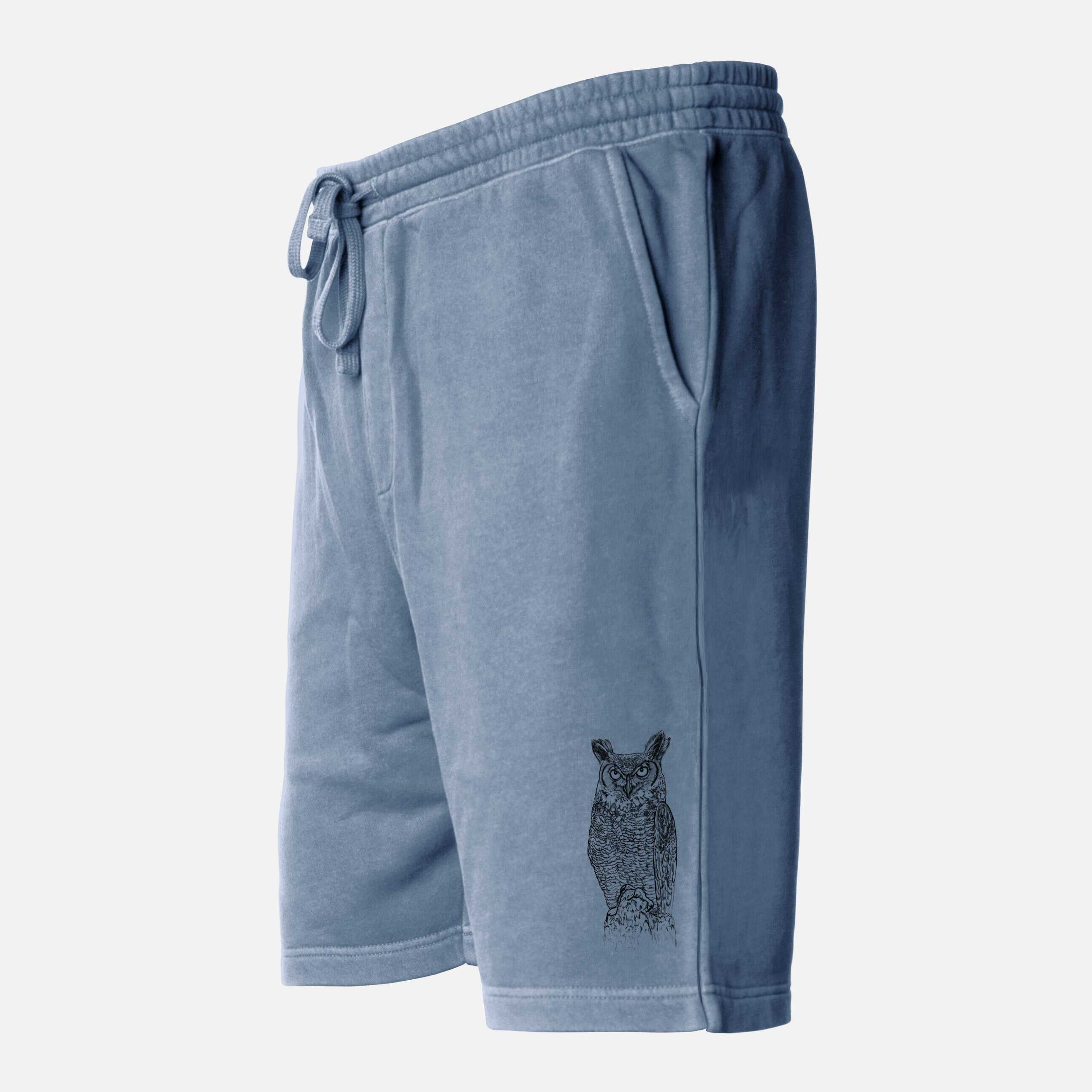 Bubo virginianus - Great Horned Owl - Unisex Pigment Dyed Shorts
