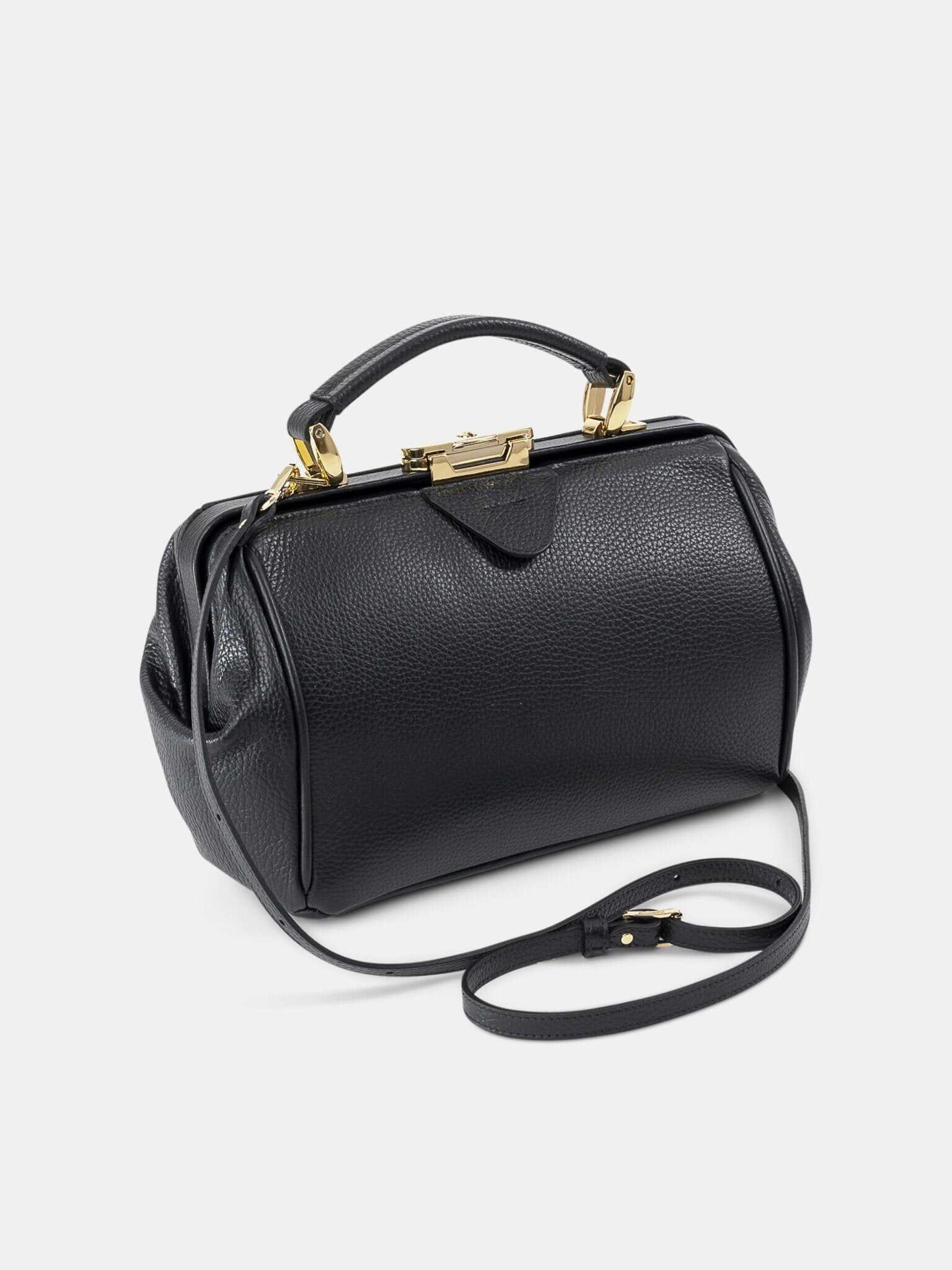 The Sophie -  Midnight Black Calf Grain
