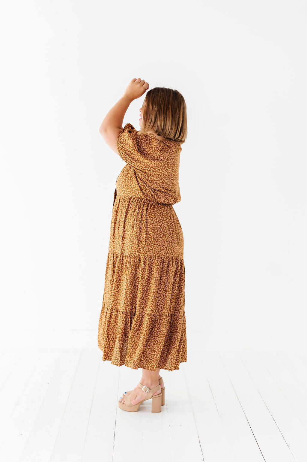 Fiona Floral Dress in Autumn Daisy - Size 3X & 4X Left