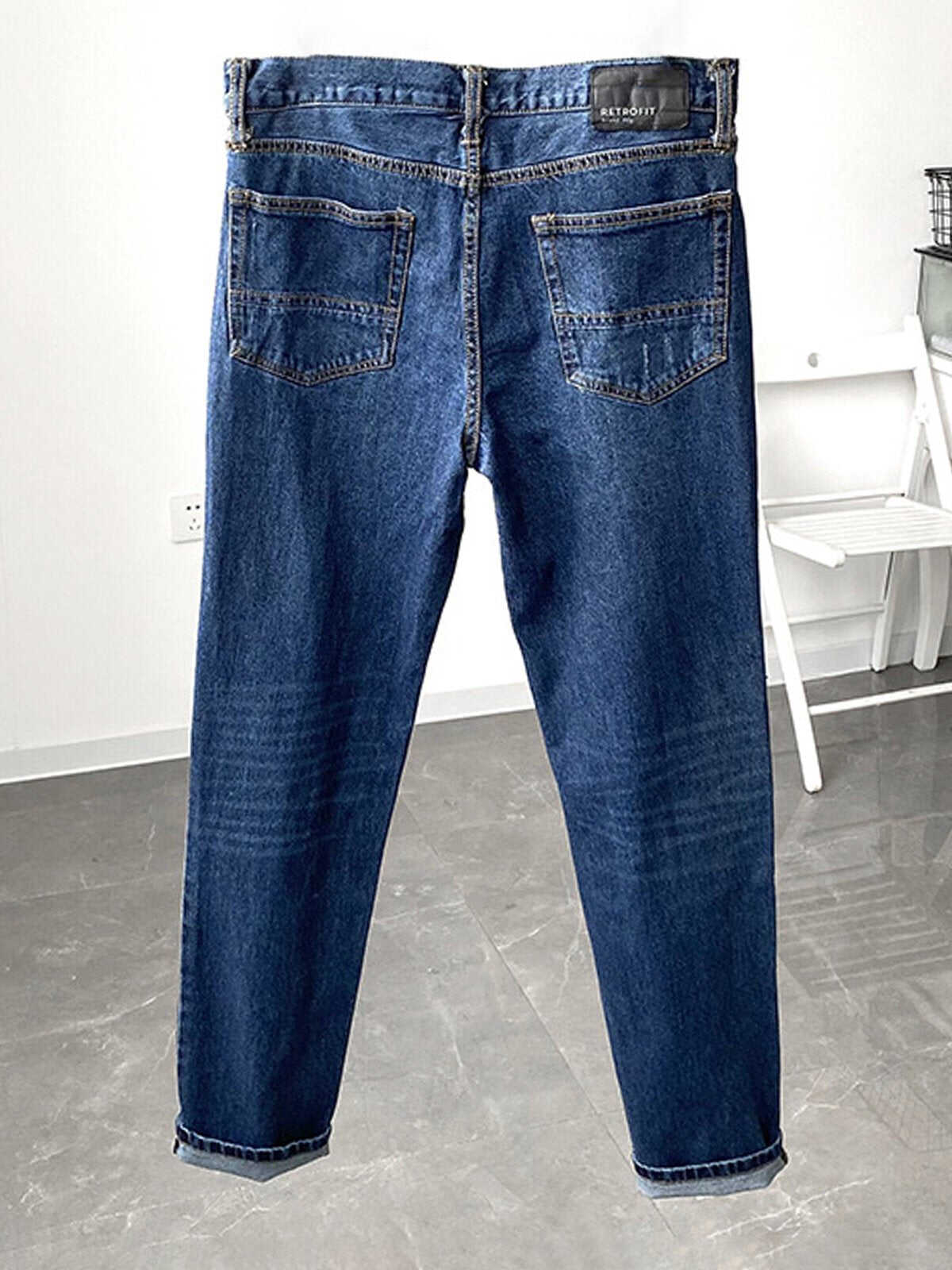 Mid-Rise Slim-Fit Zip Fly Straight Jeans