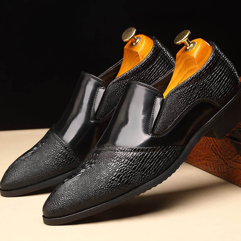 Men's Genuine Leather Comfortable Lightweight Slip On Leather Shoes