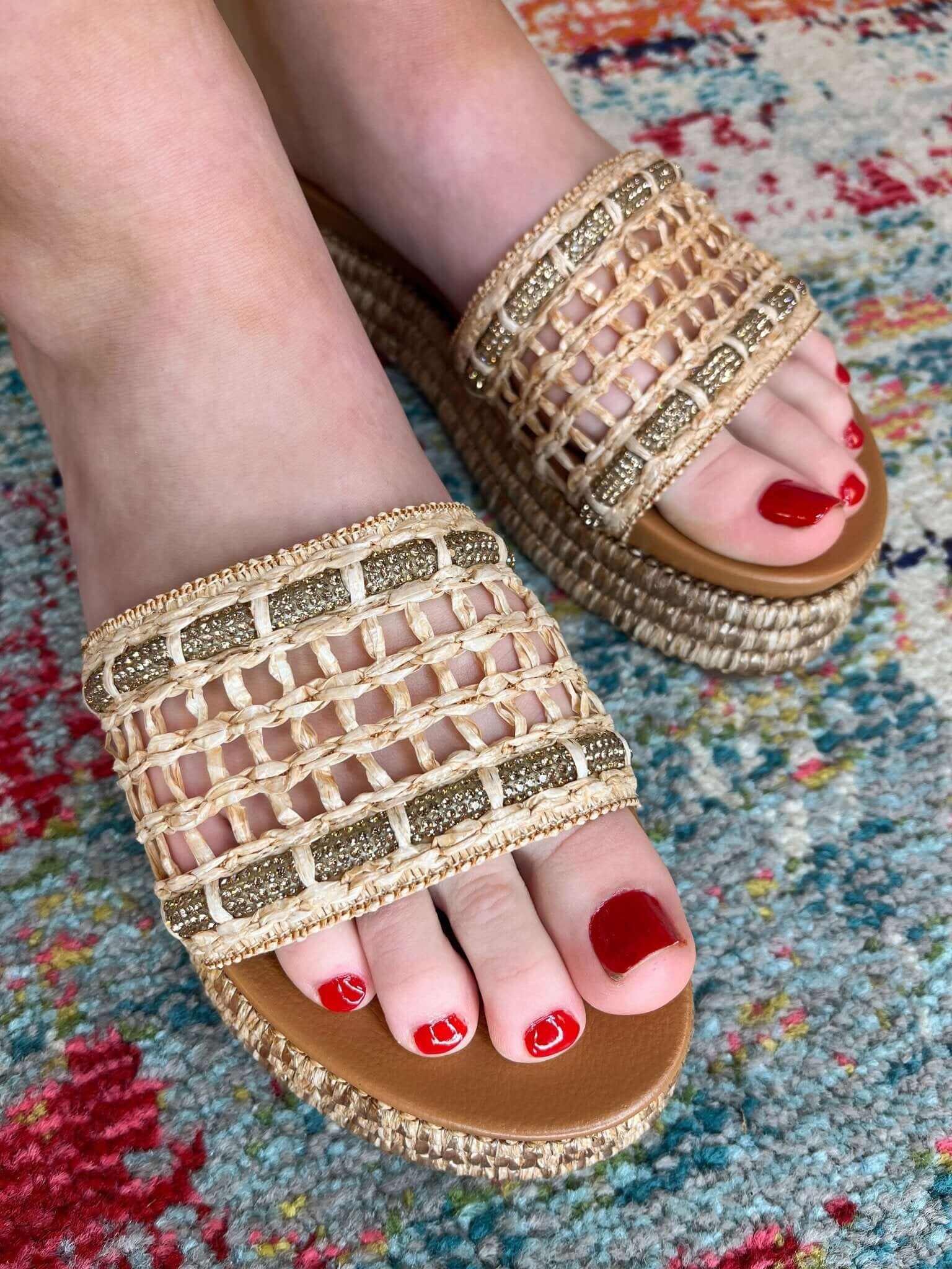 Corkys Footwear Hangover Sandal Slides - Raffia