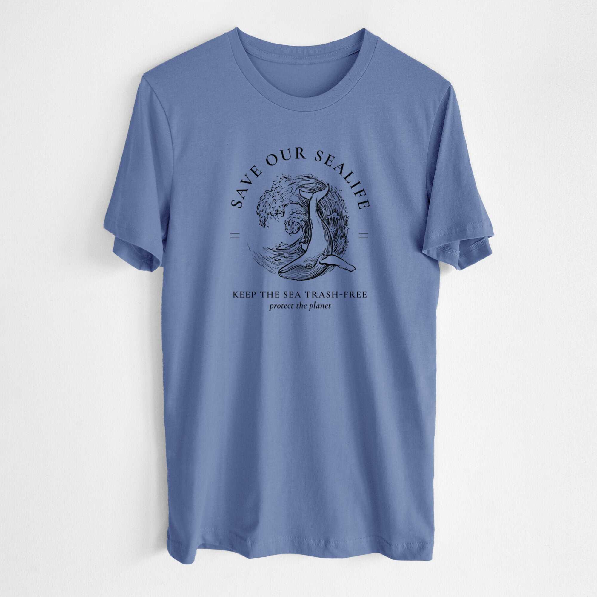 Save our Sealife - Keep the Sea Trash-Free - Lightweight 100% Cotton Unisex Crewneck