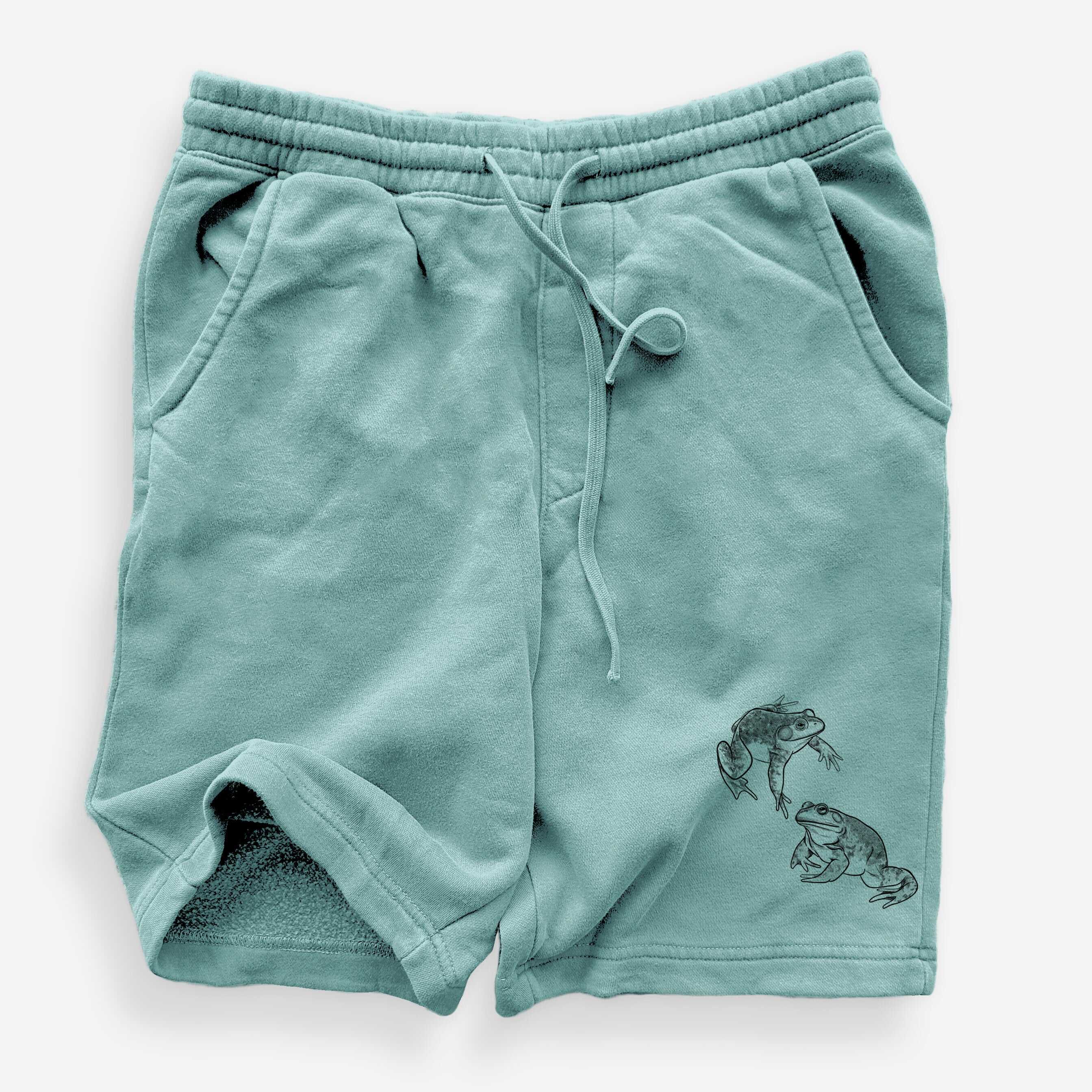 American Bullfrogs - Lithobates catesbeianus - Unisex Pigment Dyed Shorts