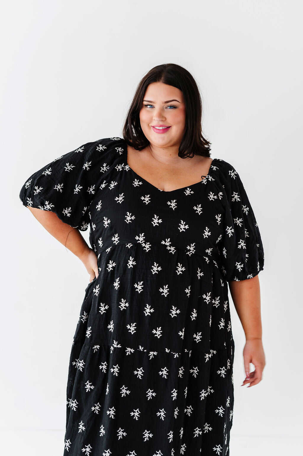 Pearl Midi Dress in Black - Size Small, Medium, & 3X Left
